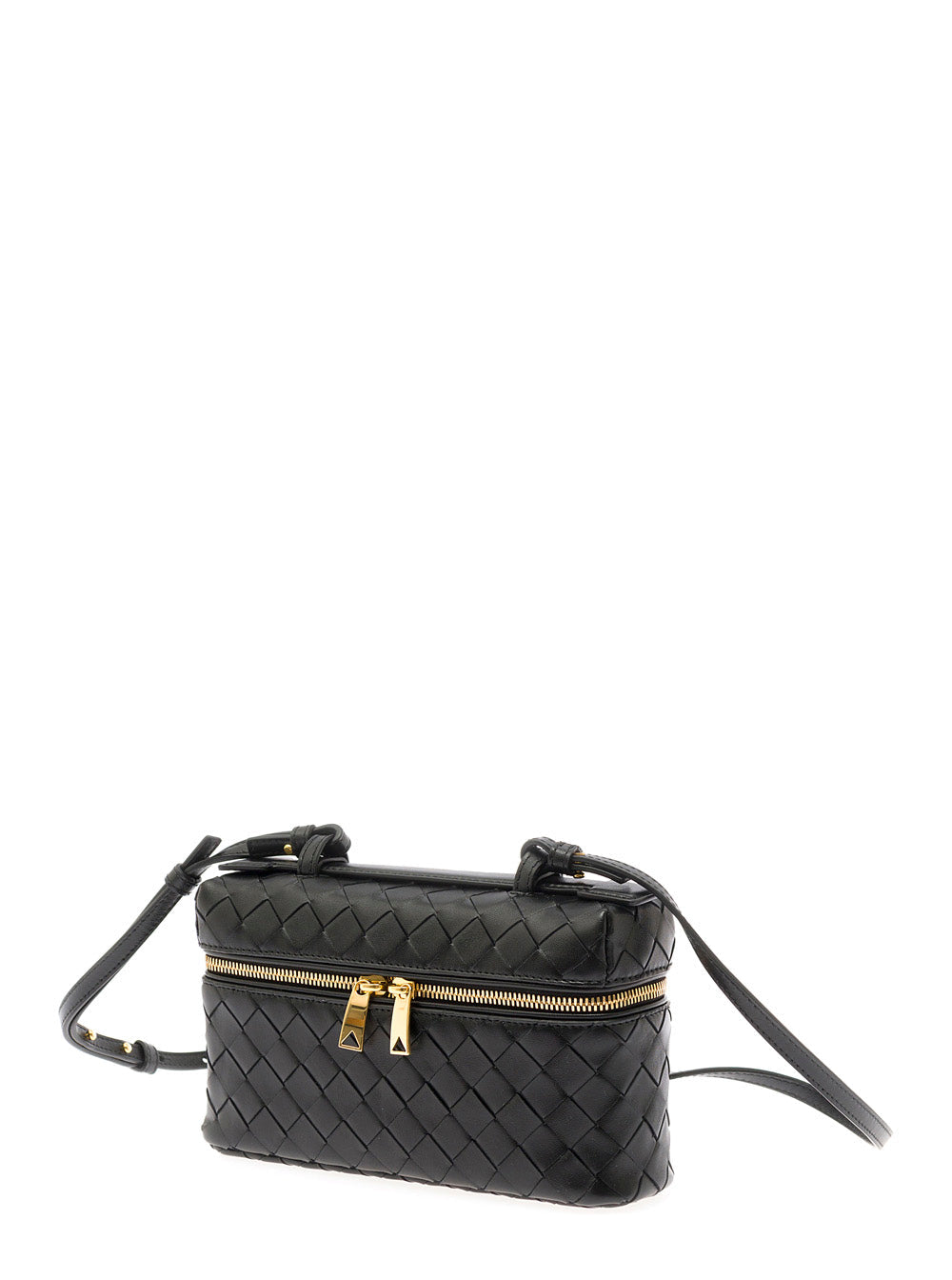 Bottega Veneta Women Black Vanity Case With Intrecciato Motiv In Leather Woman