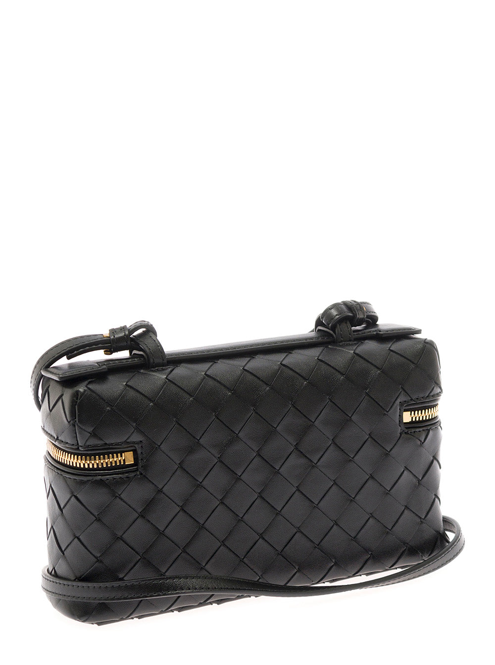 Bottega Veneta Women Black Vanity Case With Intrecciato Motiv In Leather Woman