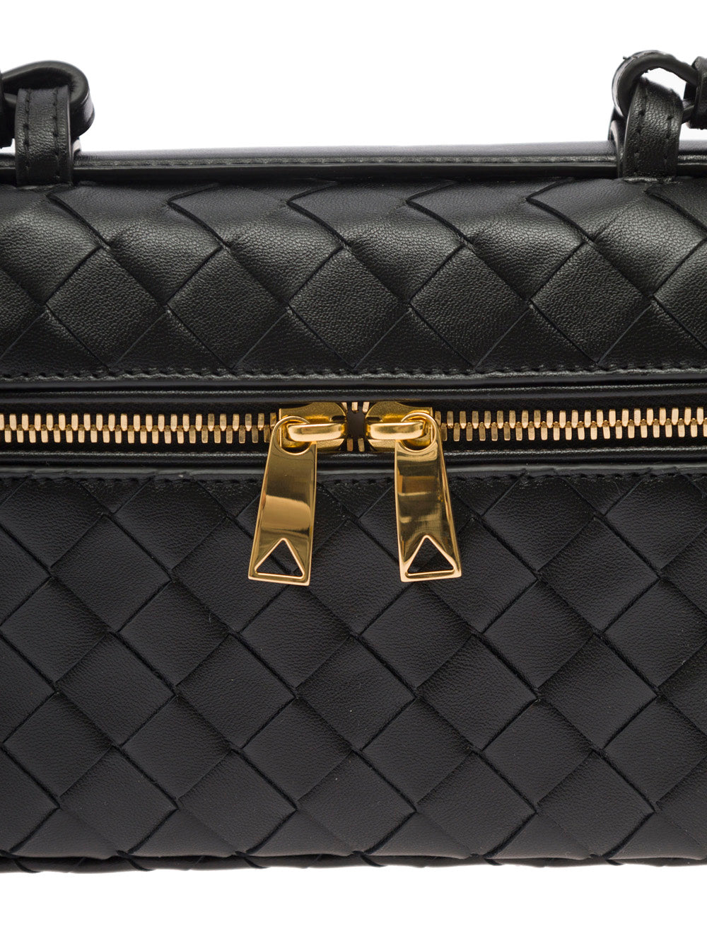 Bottega Veneta Women Black Vanity Case With Intrecciato Motiv In Leather Woman