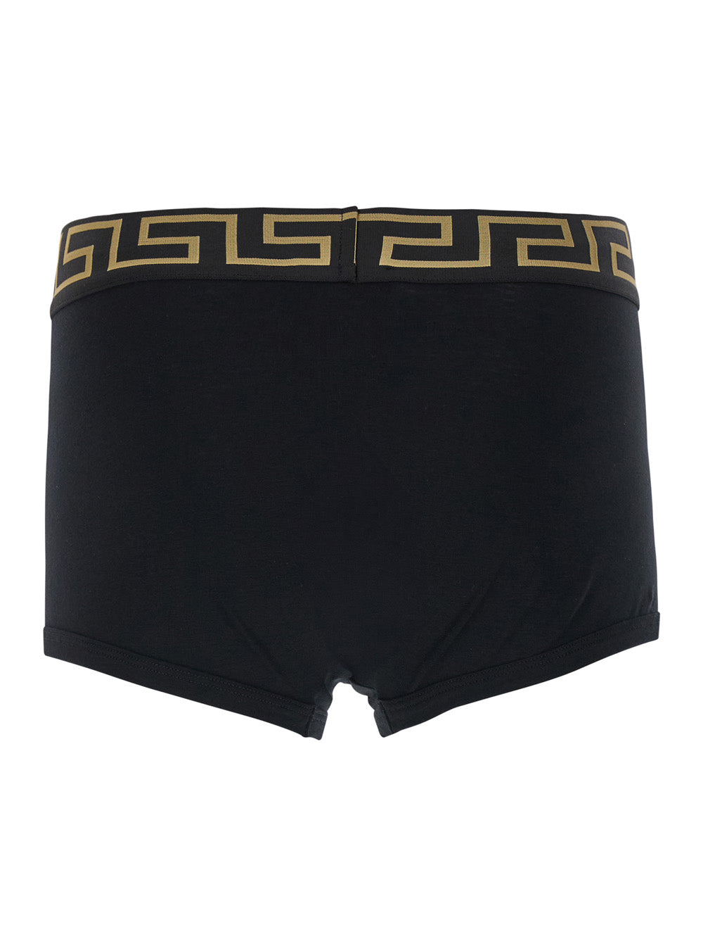 Versace Men Black Boxer Briefs With Greca And Medusa Detail In Stretch Cotton Man