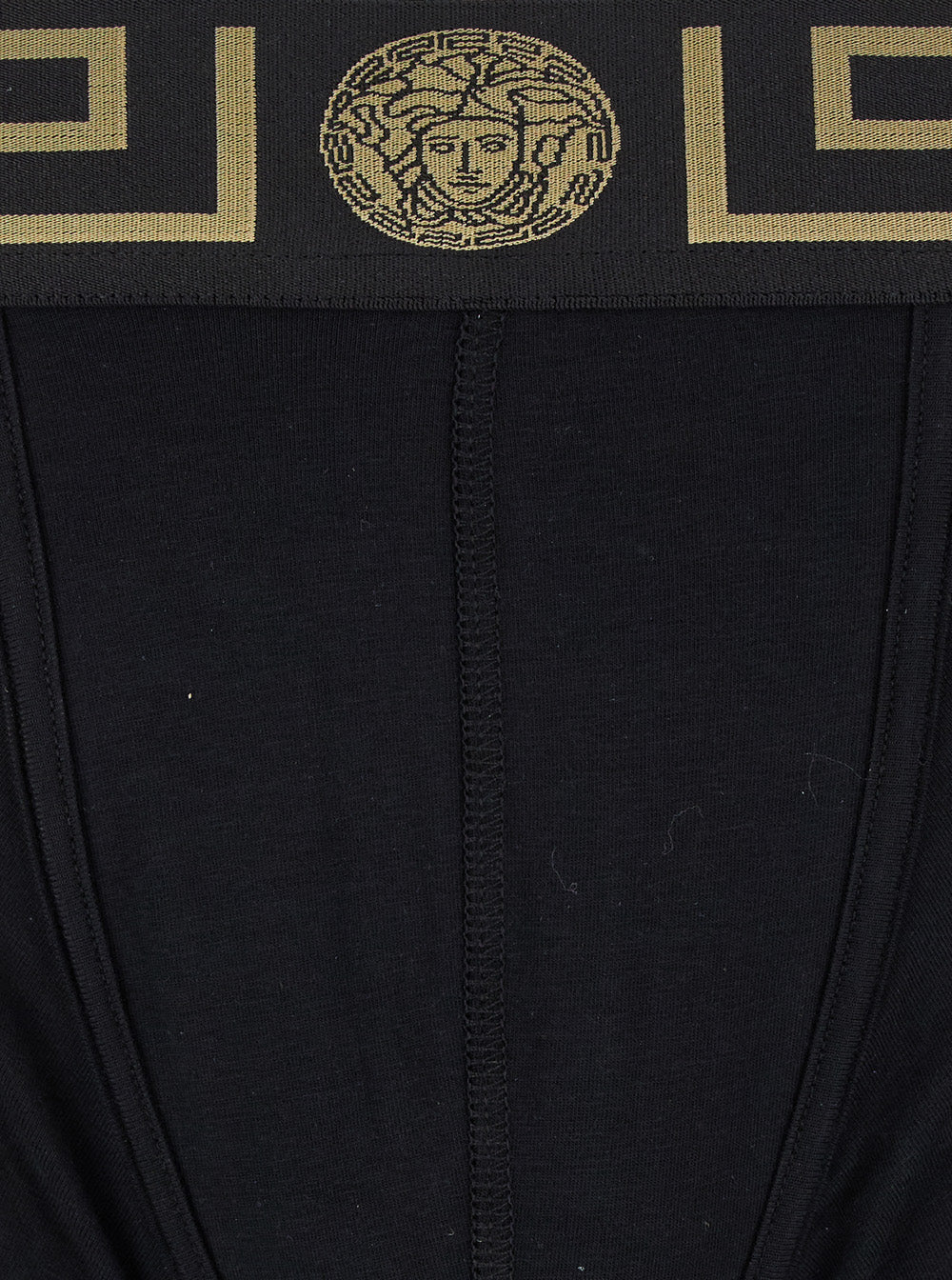 Versace Men Black Boxer Briefs With Greca And Medusa Detail In Stretch Cotton Man
