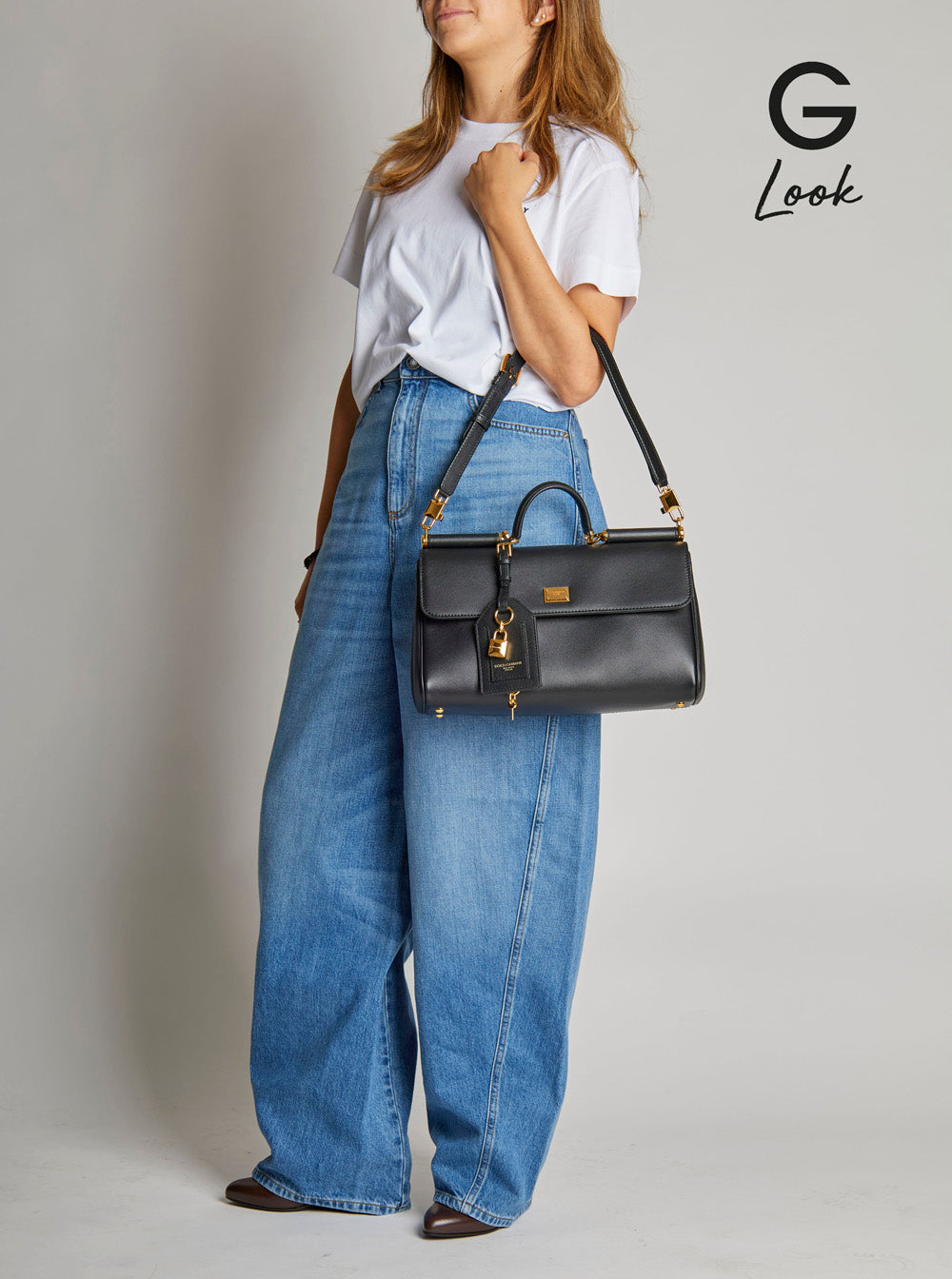 Dolce & Gabbana Women Black Handbag With Padlock Detail And Adjustable And Removable Shoulder Strap In Leather Woman