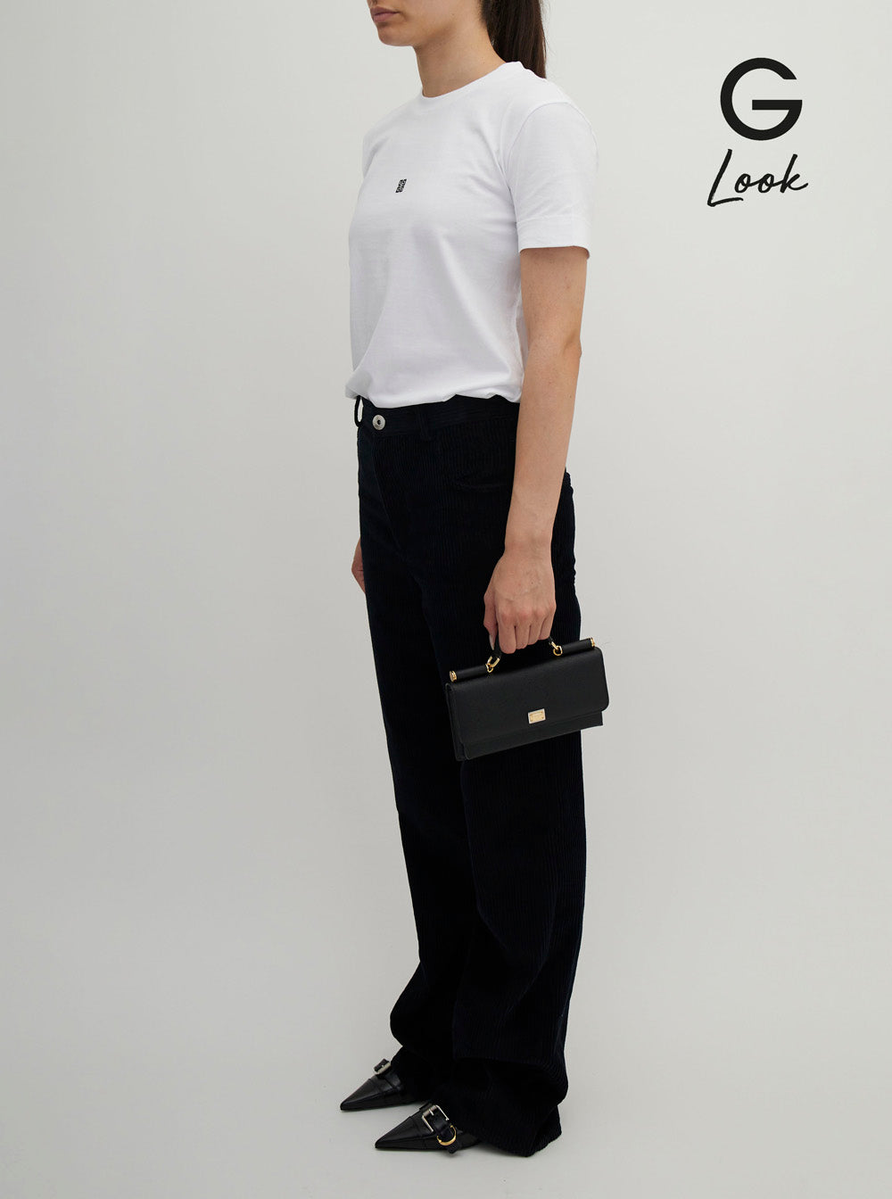 Dolce & Gabbana Women Black Handbag With Logo Plaque In Grained Leather Woman