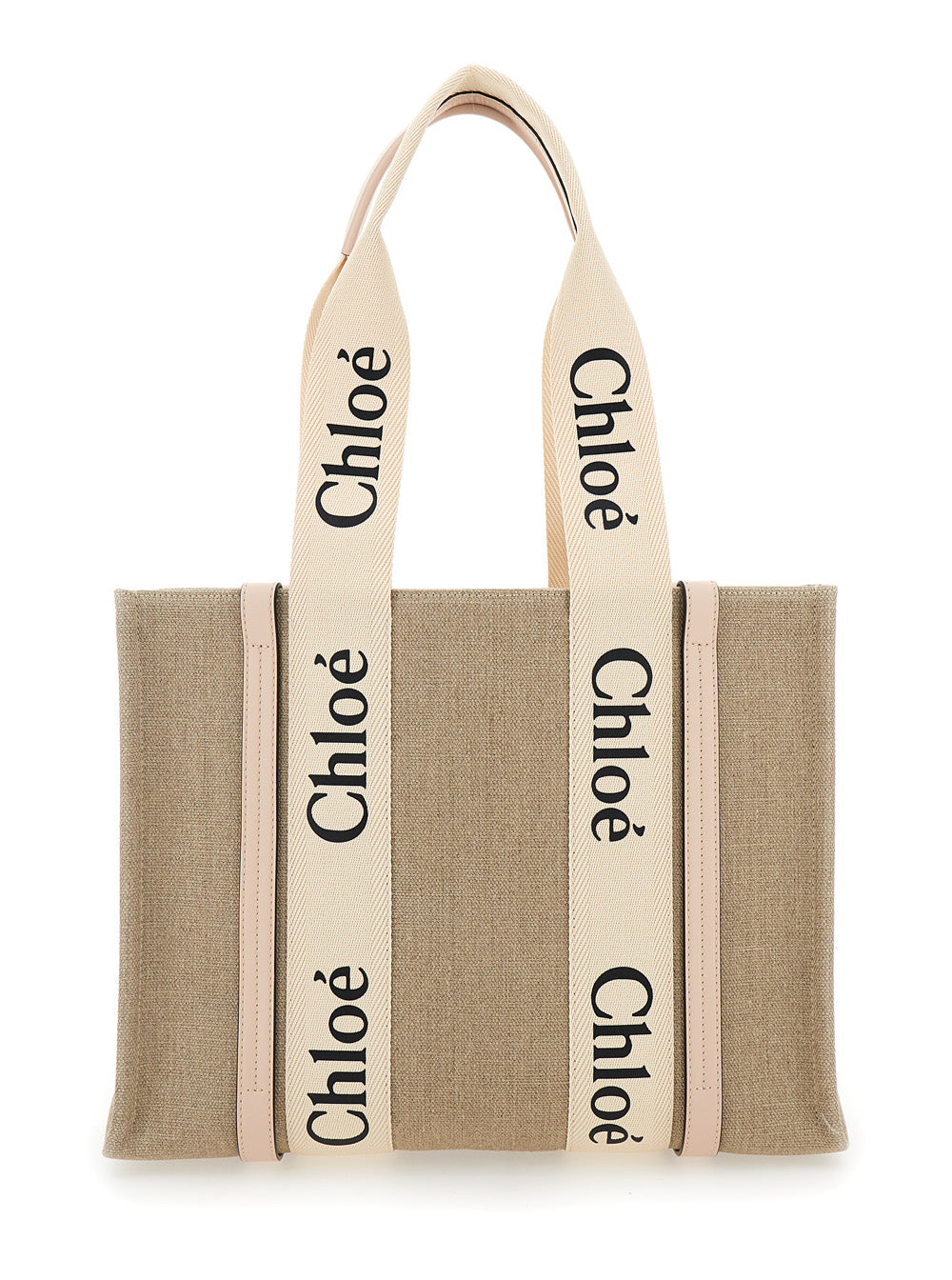 Chloé Women 'Medium Woody' Beige Handbag With Logo In Canvas Woman