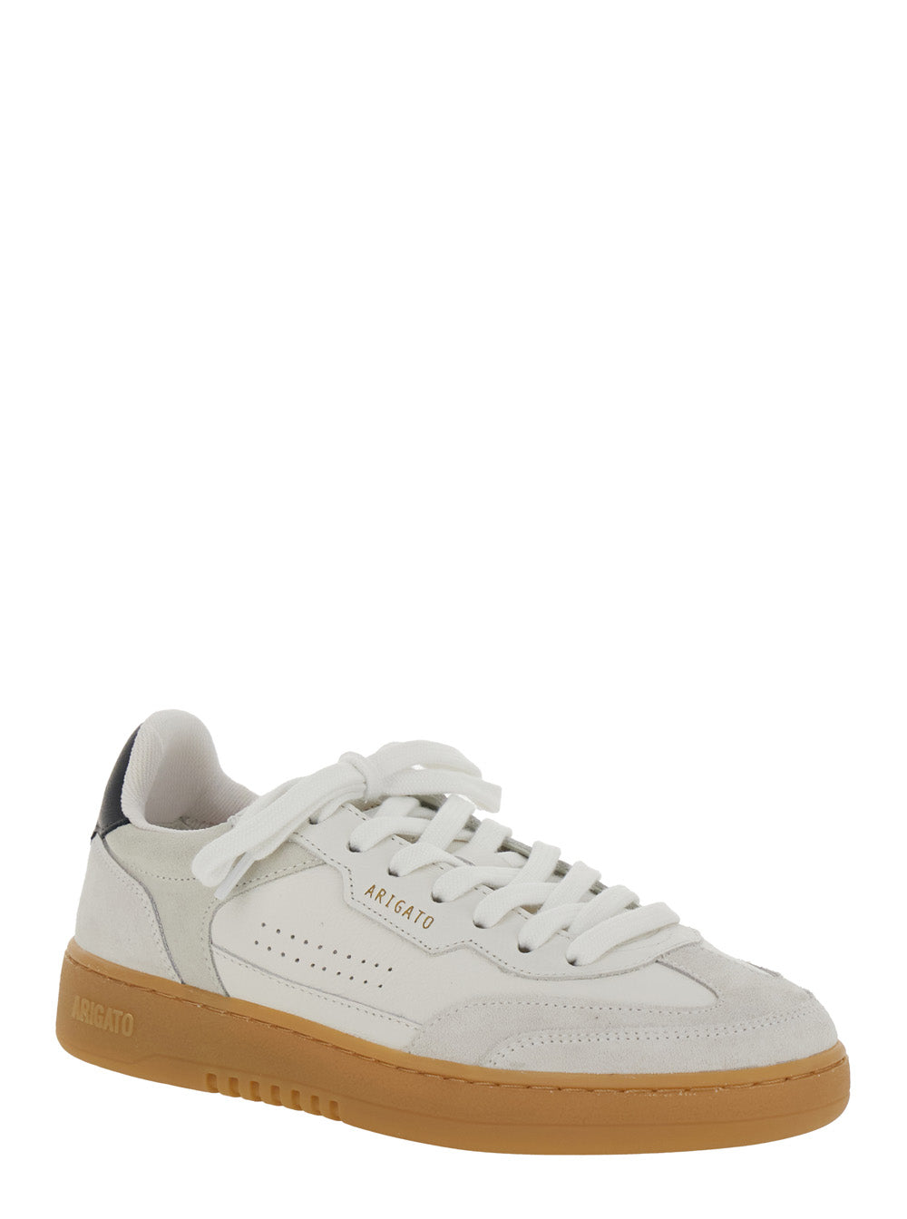 Axel Arigato Women 'Dice T-Toe' White Low Top Sneakers With Logo Patch On The Tongue And Logo Lettering On The Rear In Leather Man