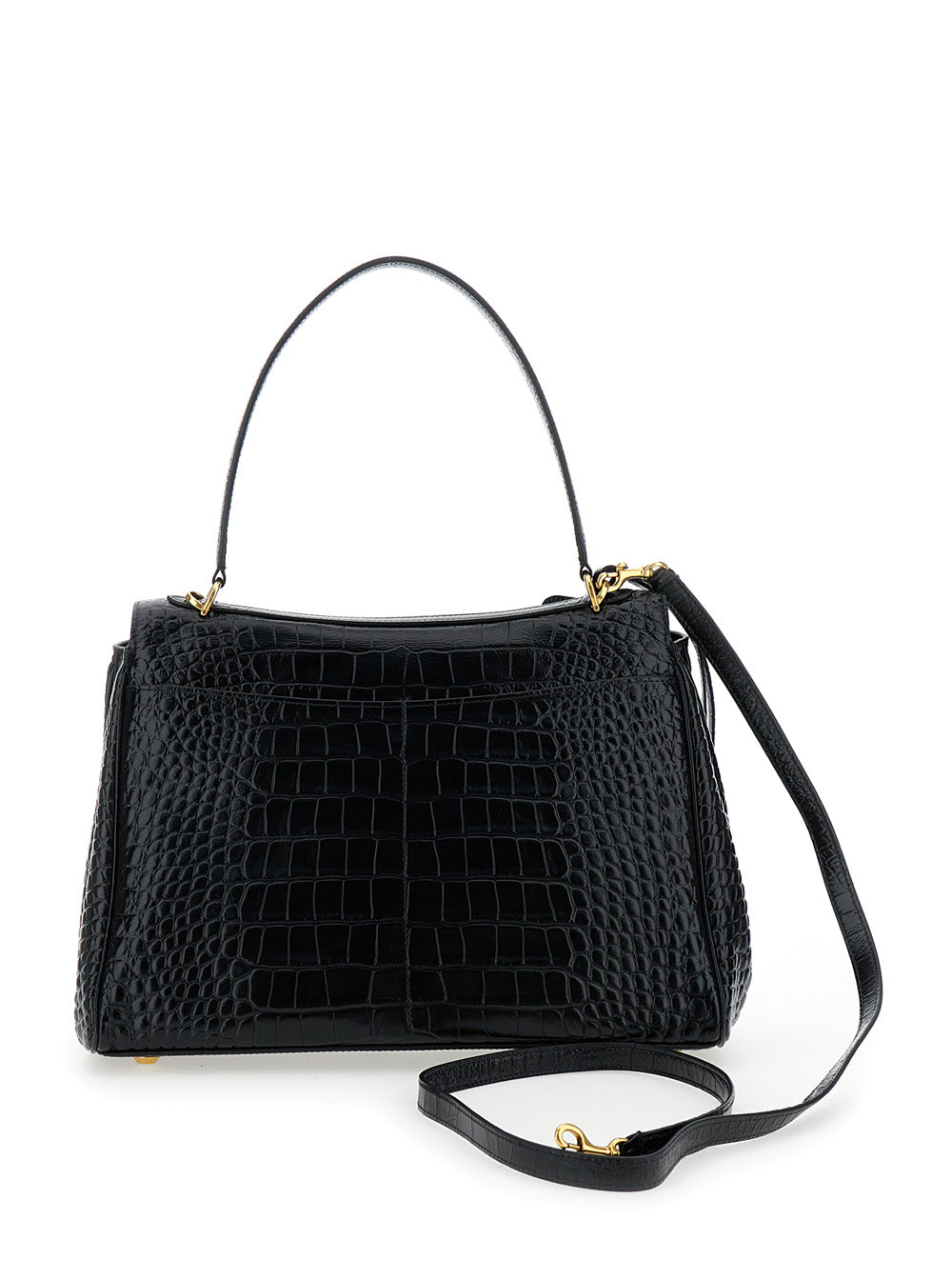 Balenciaga Women 'Rodeo' Black Handbag With Removable Shoulder Strap In Leather Woman