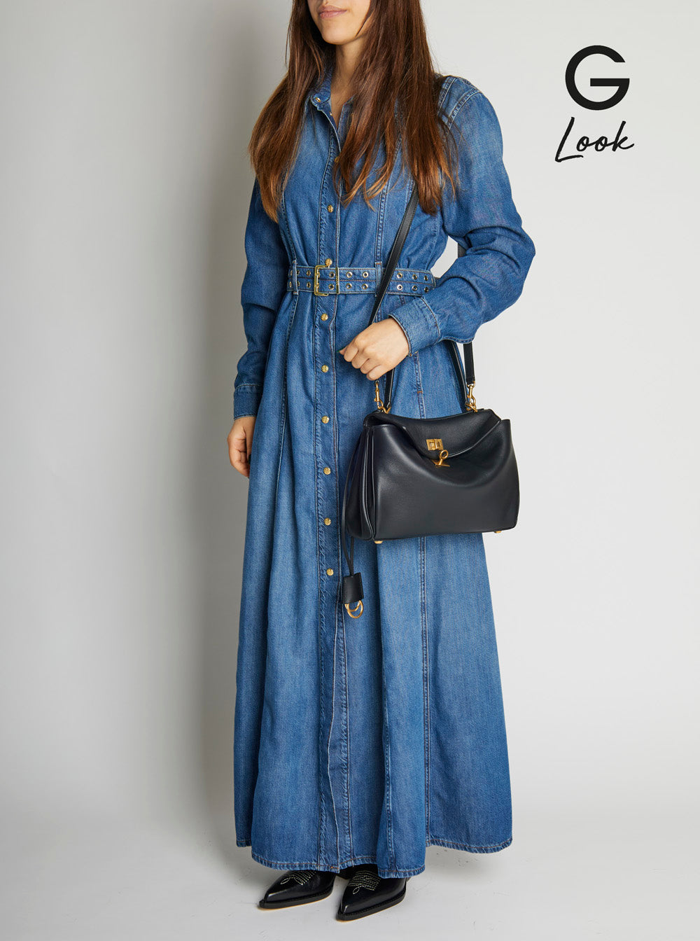 Balenciaga Women 'Small Rodeo' Black Handbag With Detachable Key Holder In Smooth Leather Woman