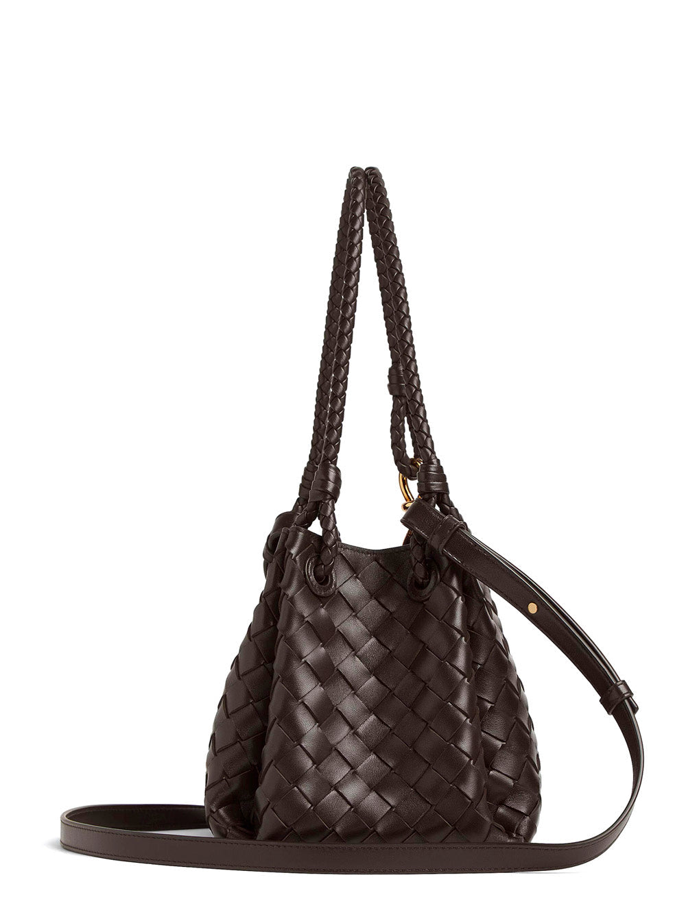 Bottega Veneta Women 'Parachutte' Brown Shoulder Bag With Knot Detail And Intrecciato Motif In Leather Woman