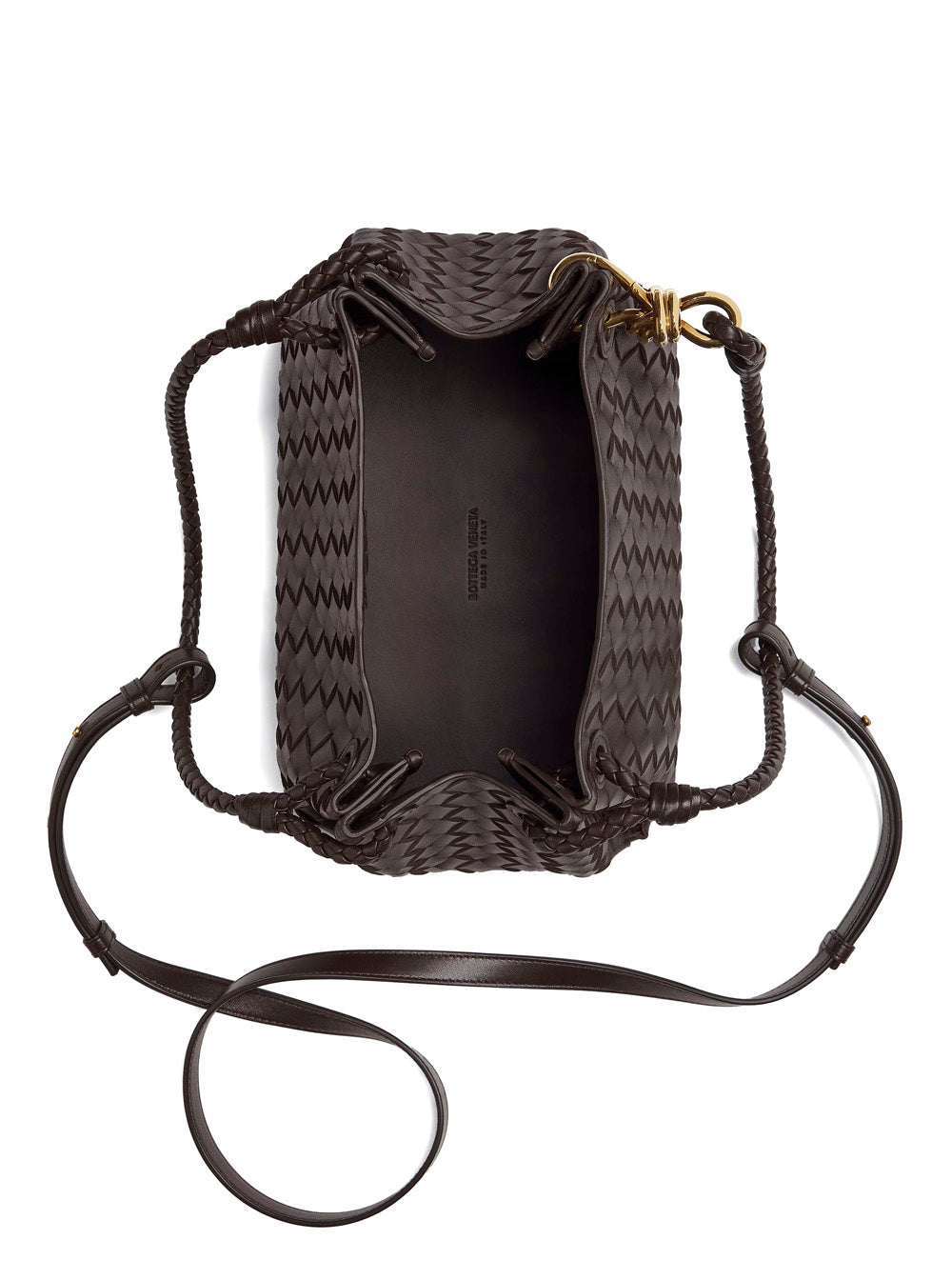 Bottega Veneta Women 'Parachutte' Brown Shoulder Bag With Knot Detail And Intrecciato Motif In Leather Woman