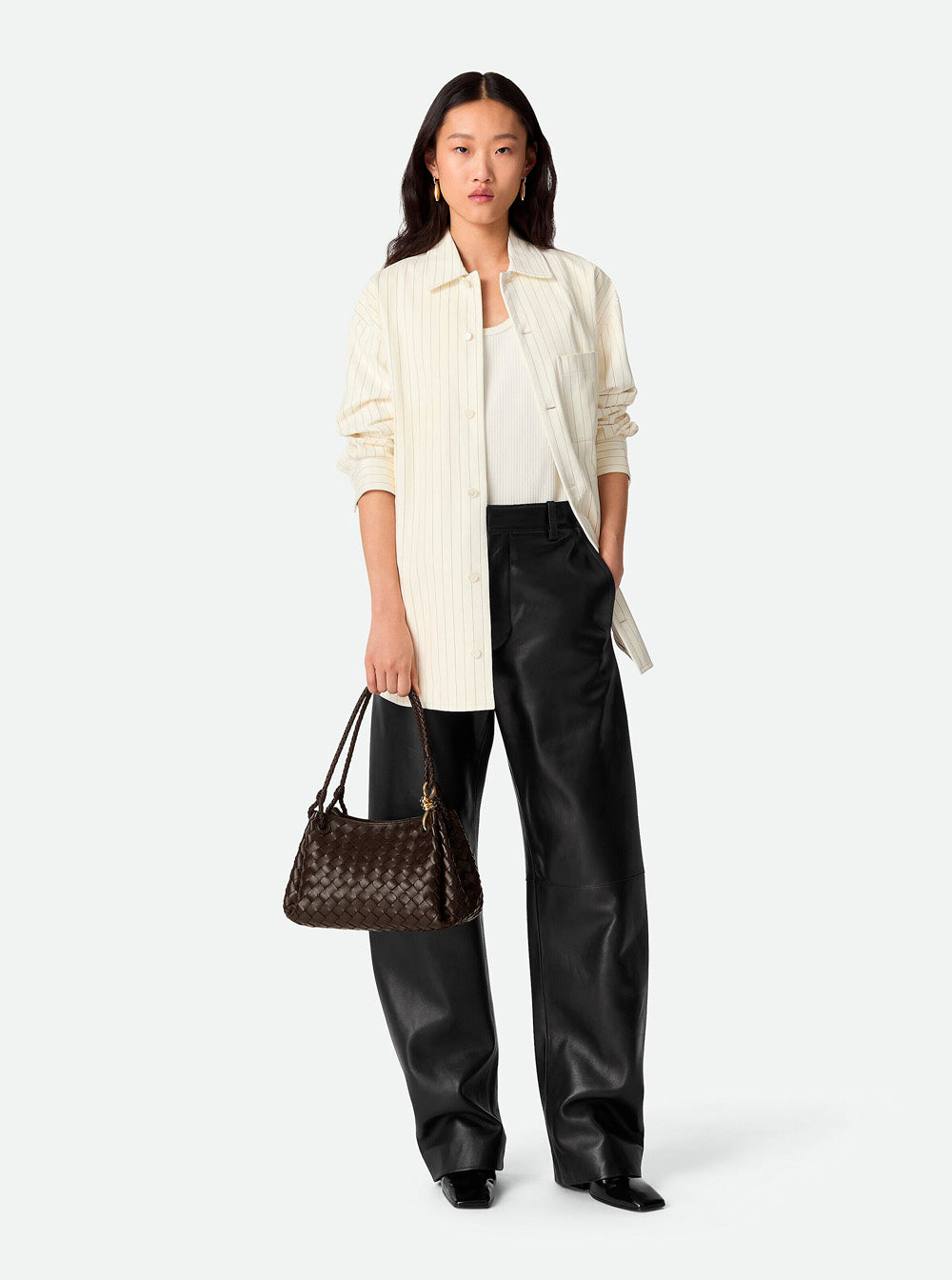 Bottega Veneta Women 'Parachutte' Brown Shoulder Bag With Knot Detail And Intrecciato Motif In Leather Woman