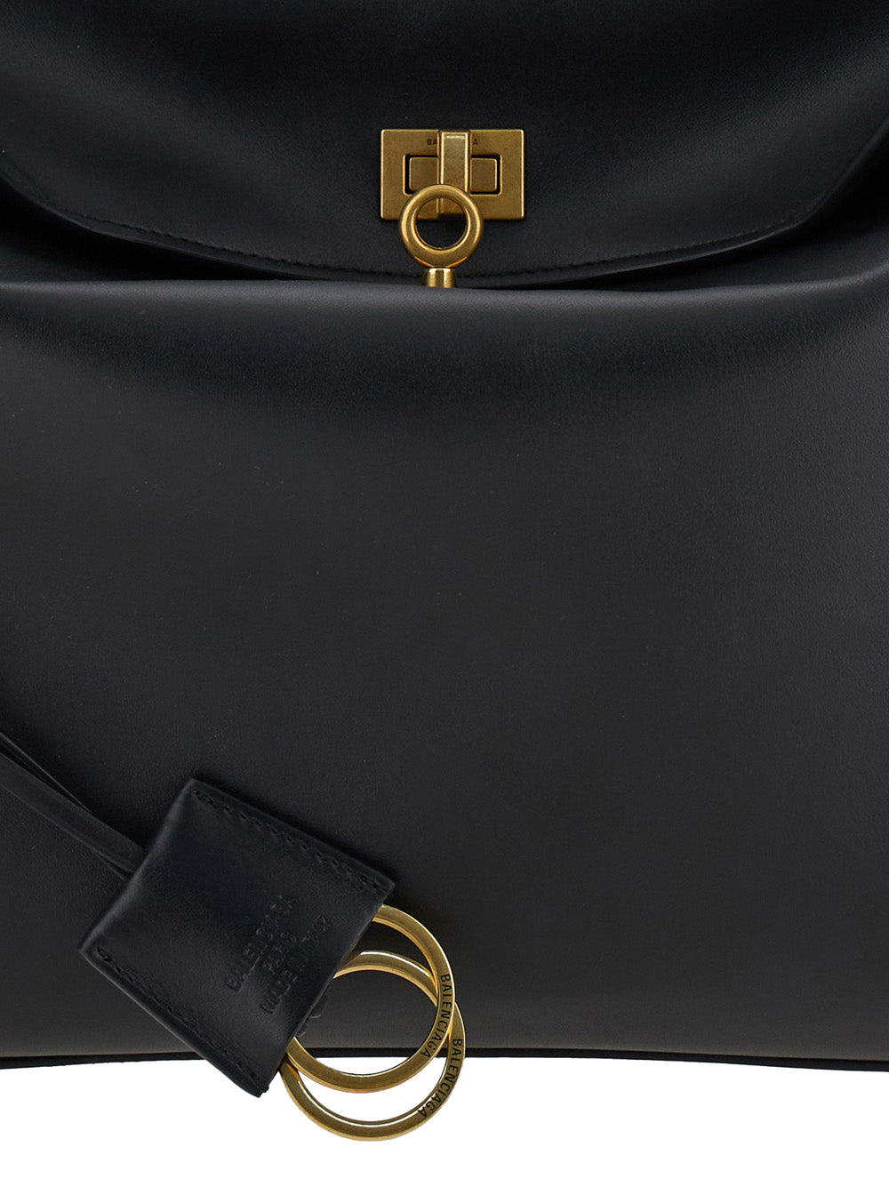 Balenciaga Women 'Medium Rodeo' Black Handbag With Detachable Key Holder In Smooth Leather Woman