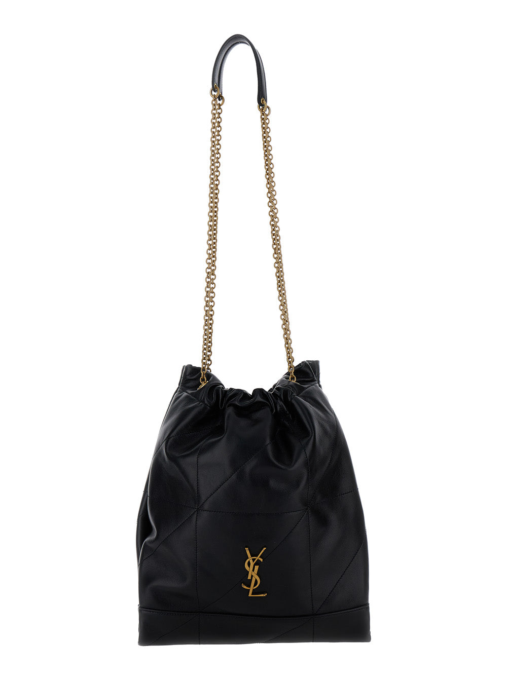 Saint Laurent Women 'Jamie 4.3 Pochon' Black Crossbody Bag With Cassandre In Quilted Leather Woman