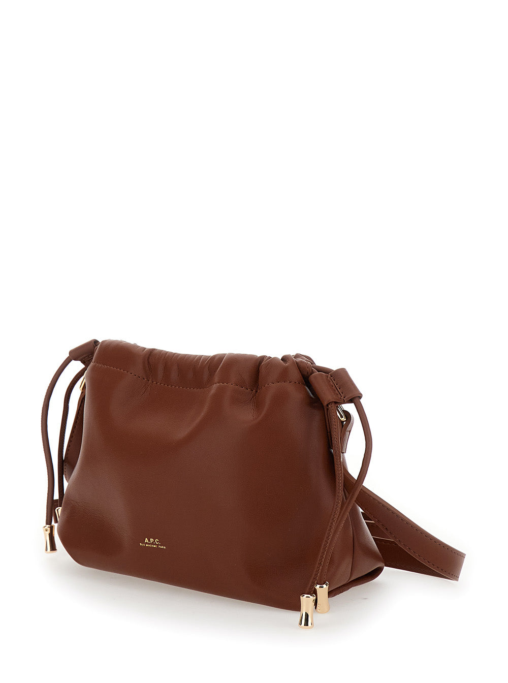 A.P.C. Women 'Ninon Mini' Brown Crossbody Bag With Embossed Logo On The Front And Adjustable Shoulder Strap In Ecoleather Woman