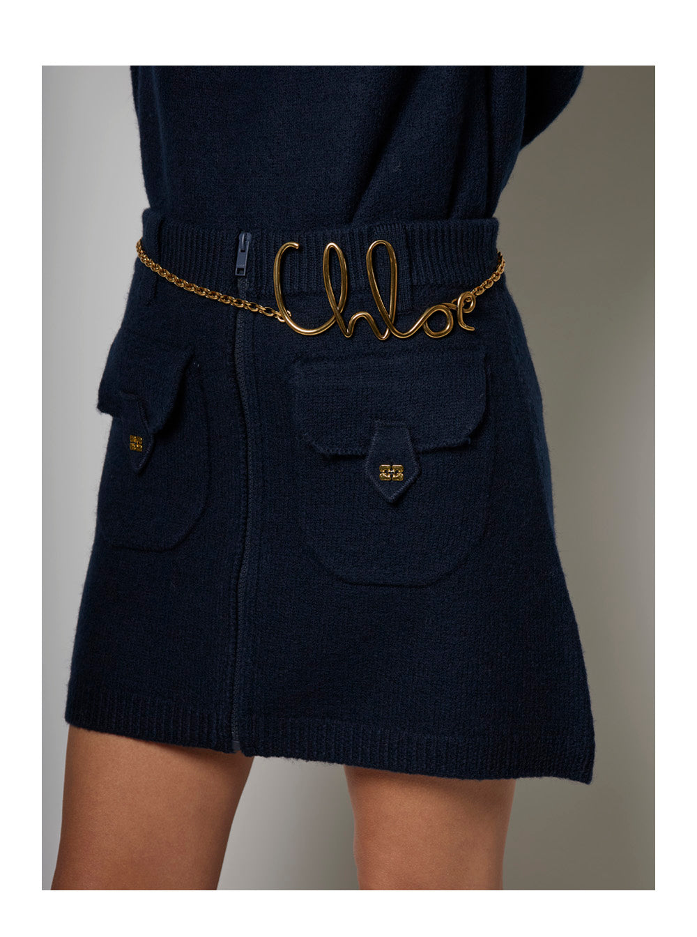 Chloé Women Metallic Belt With Logo Lettering On The Front And Hook Closure In Brass Woman