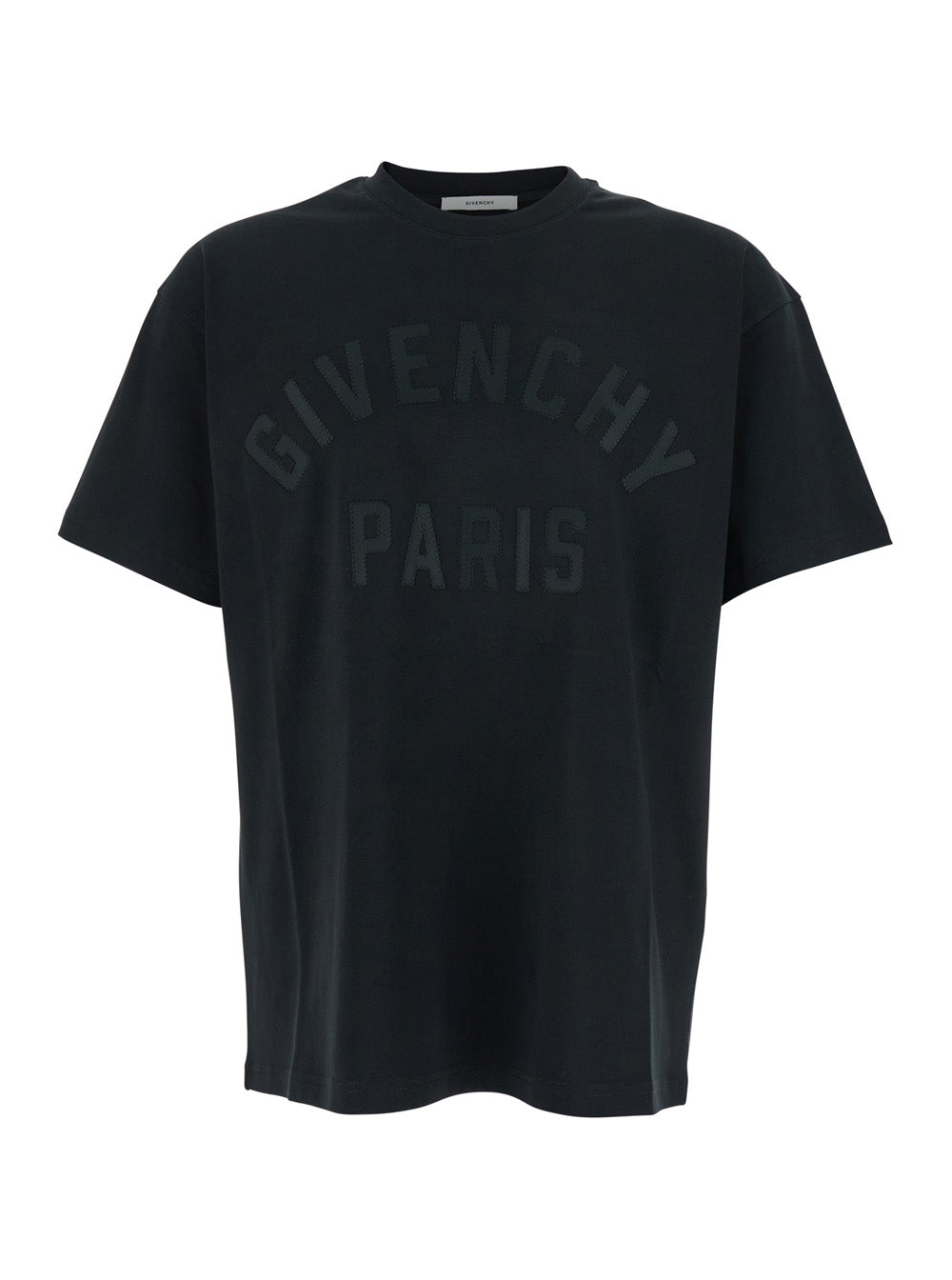 Givenchy Men Black T-Shirt With Maxi Logo On The Front In Cotton Man