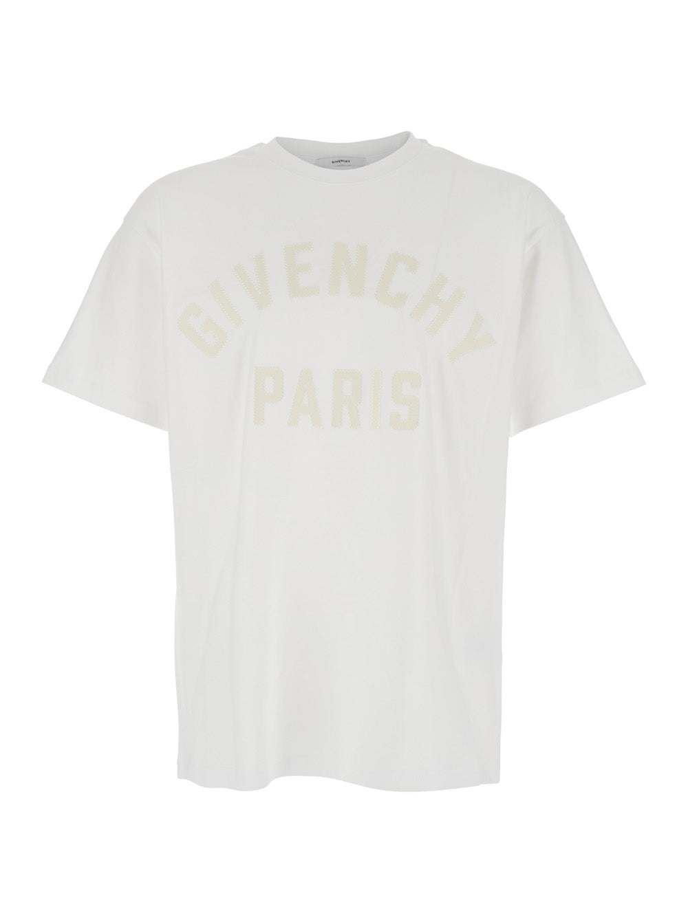 Givenchy Men White T-Shirt With Maxi Logo On The Front In Cotton Man