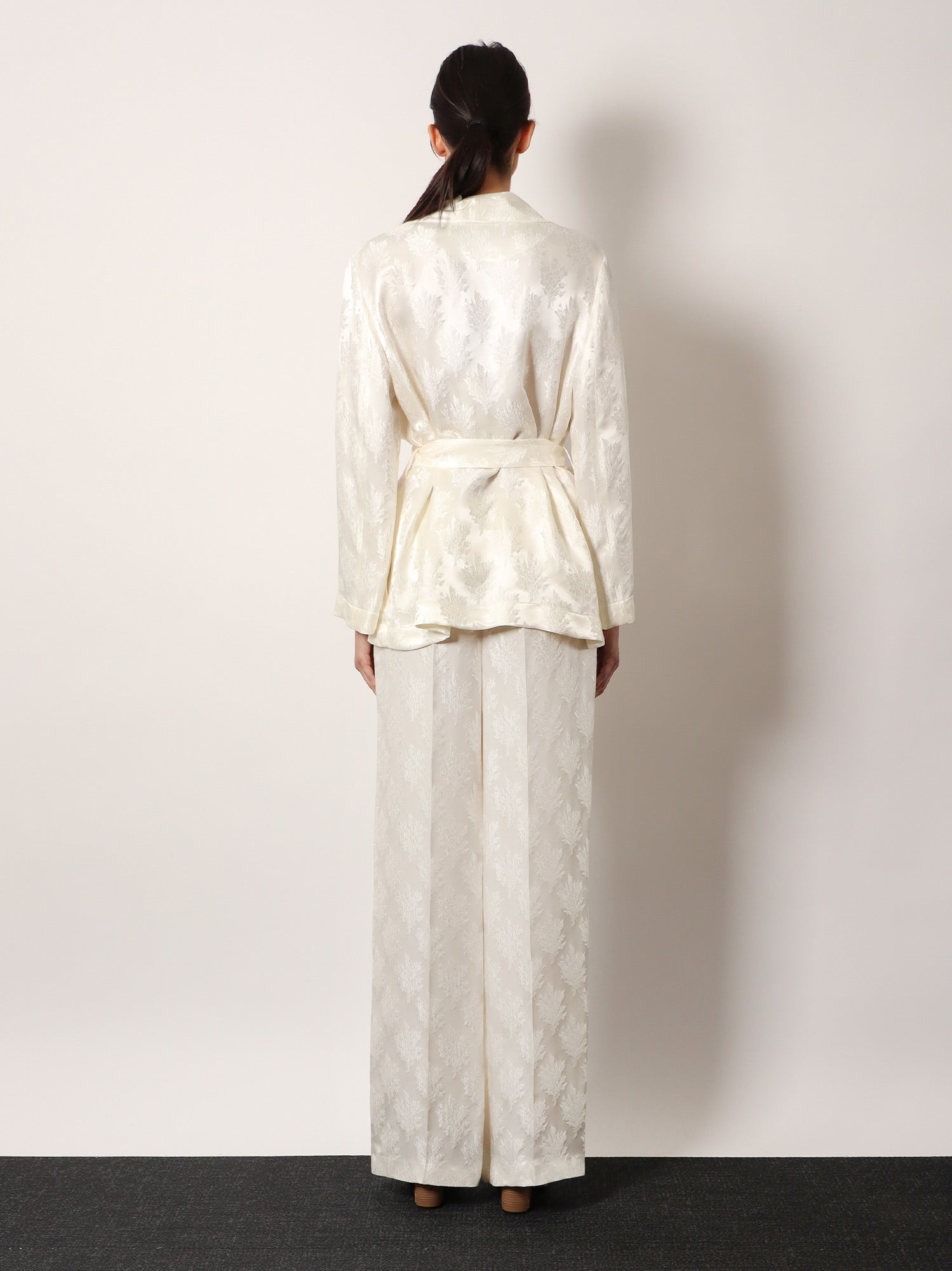 Fendi Women Jacquard Silk Trouser With Floral Motif