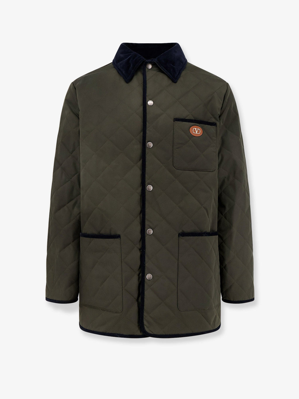 Valentino Men Quilted Jacket With Vlogo Signature Patch