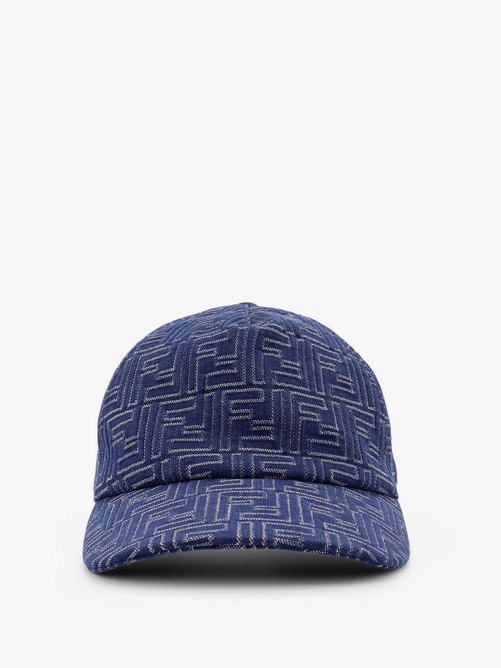 Fendi Men Ff Jacquard Denim Baseball Hat