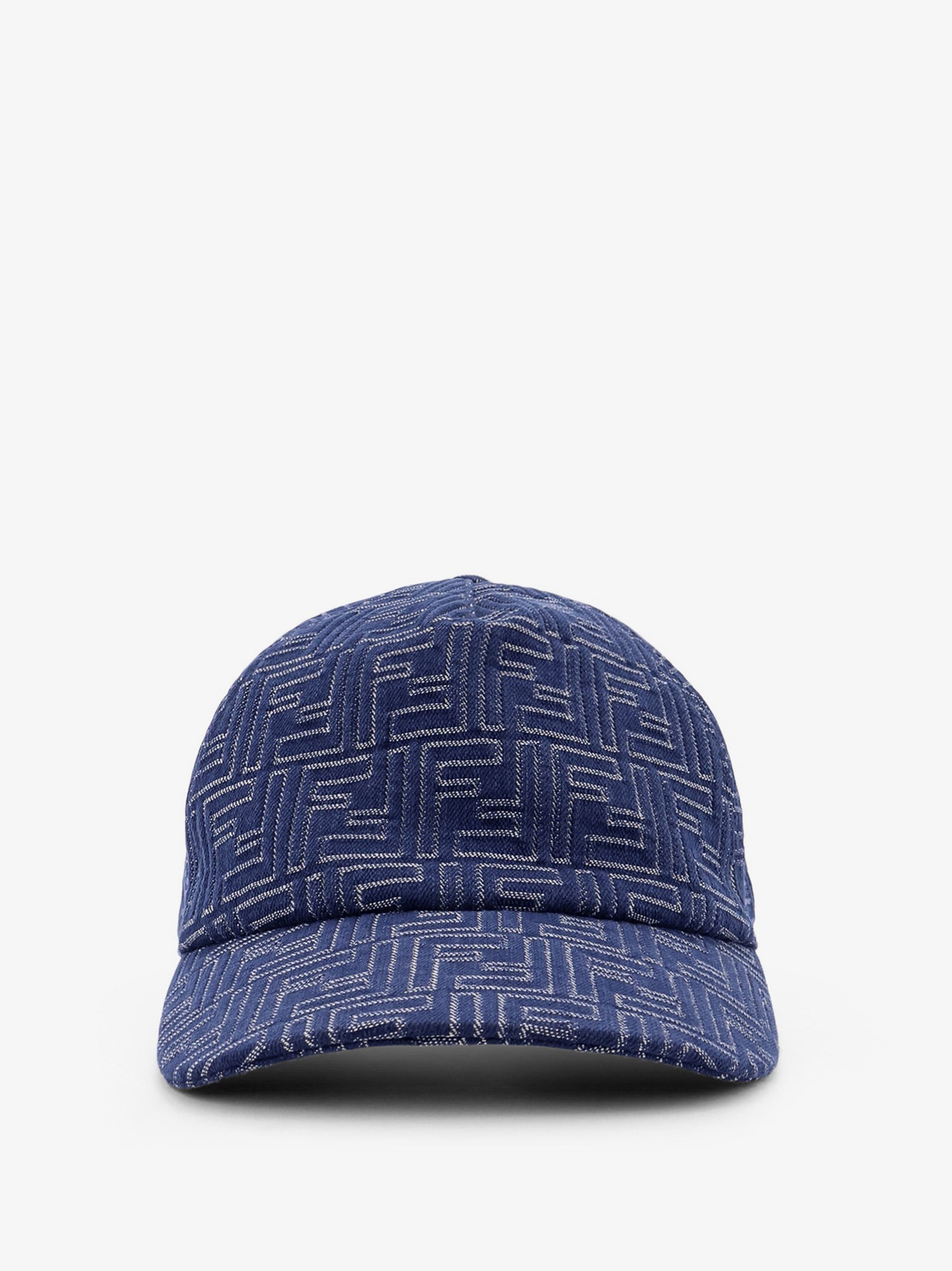 Fendi Men Ff Jacquard Denim Baseball Hat