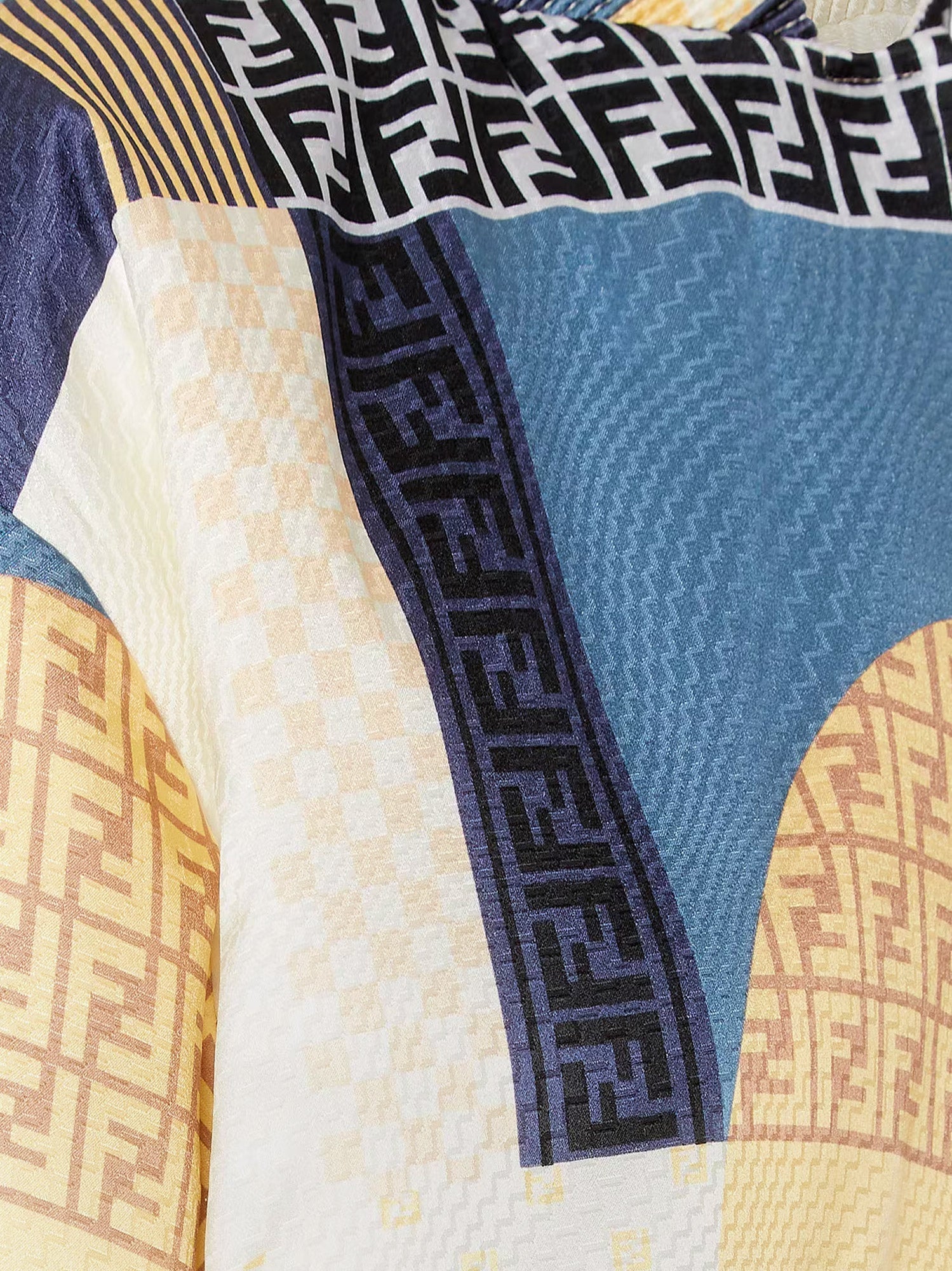 Fendi Women Reversible Patchwork Silk Bomber