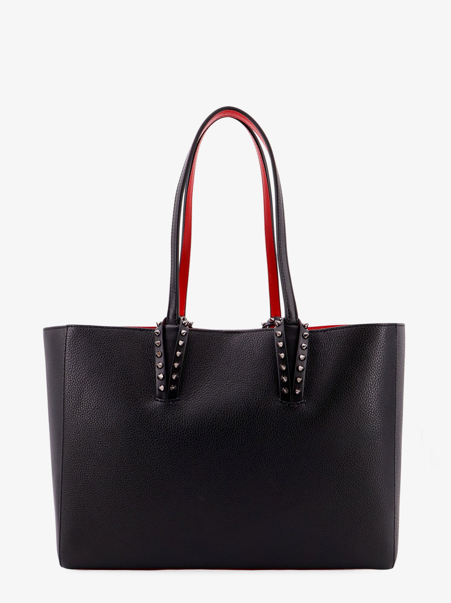 Christian Louboutin Women Cabata Leather Shoulder Bag With Studs