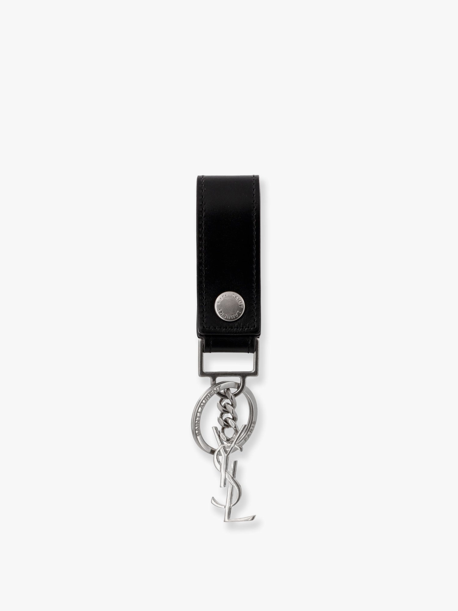 Saint Laurent Men Cassandre Leather Key Ring