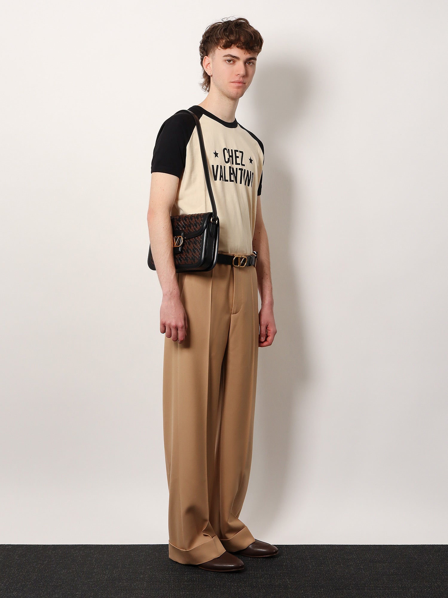 Valentino Garavani Men Valentino Garavani 9To5 Woven Leather Shoulder Bag