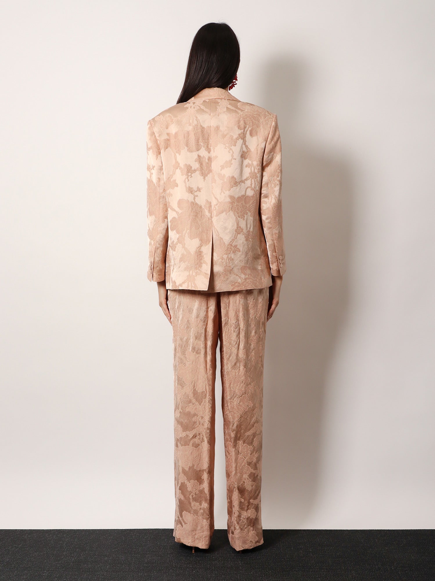 Dries Van Noten Women Jacquard Linen Blend Blazer With Floral Motif
