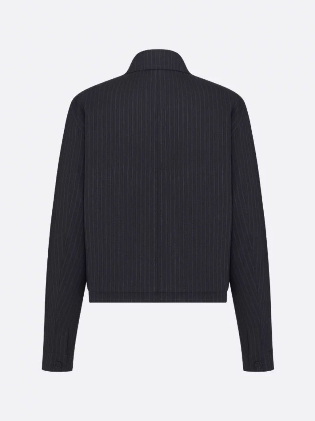 Dior Men Striped Wool Blazer With Semi-French Collar