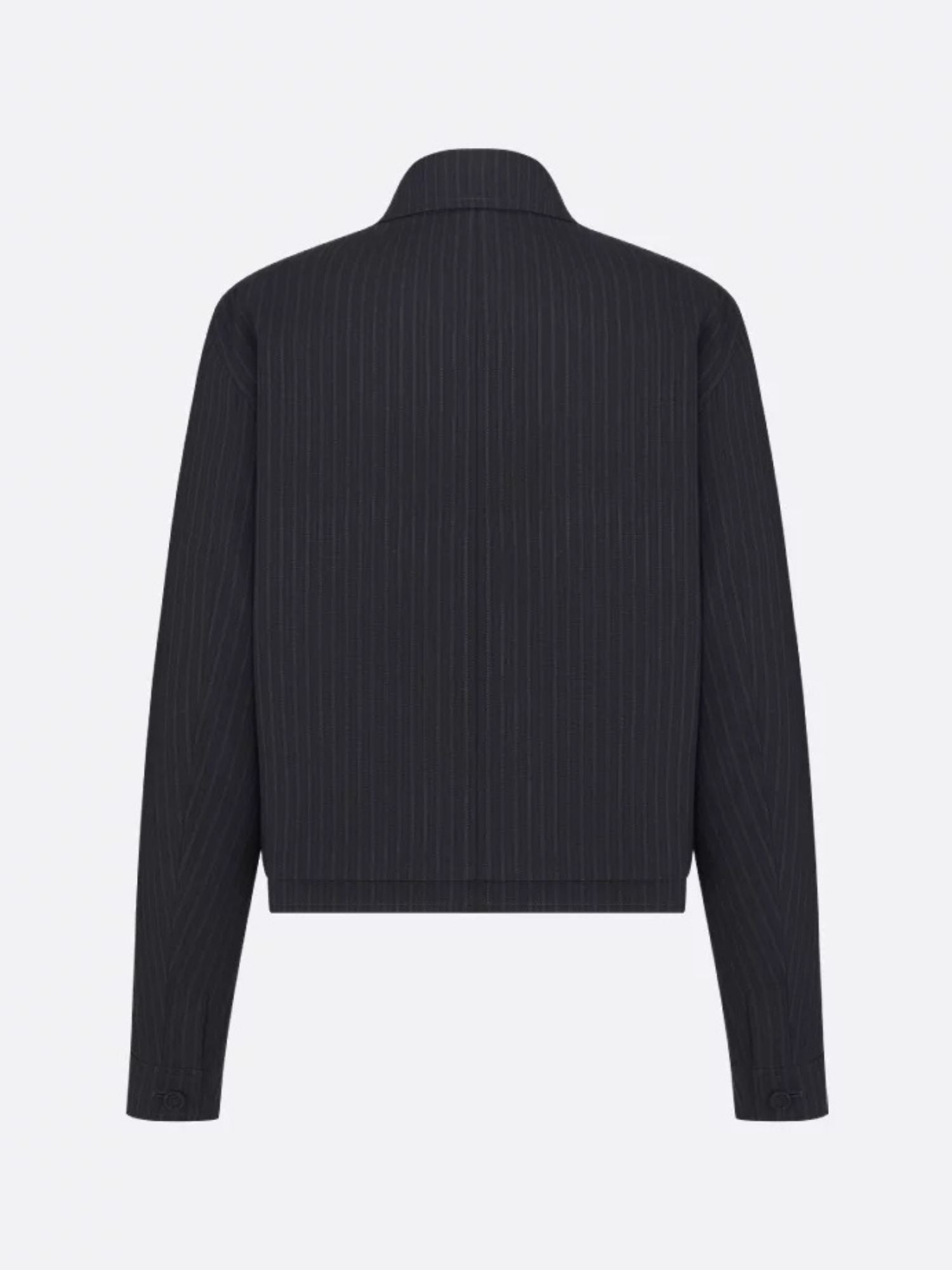 Dior Men Striped Wool Blazer With Semi-French Collar