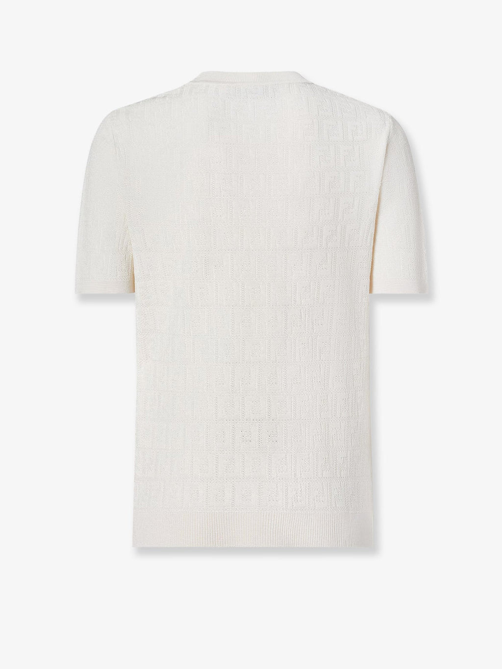 Fendi Women Cotton Blend T-Shirt With All-Over Ff Logo