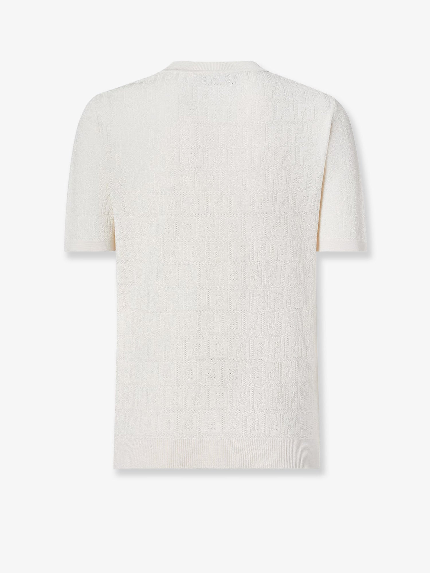 Fendi Women Cotton Blend T-Shirt With All-Over Ff Logo