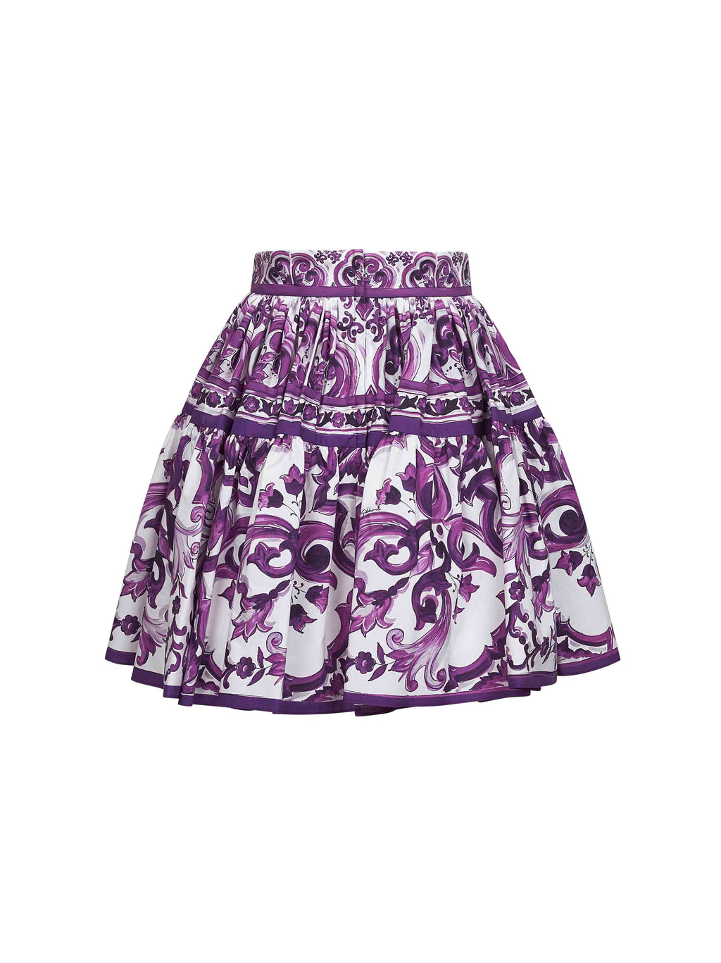 Dolce & Gabbana Women Maiolica Print Poplin Mini Skirt