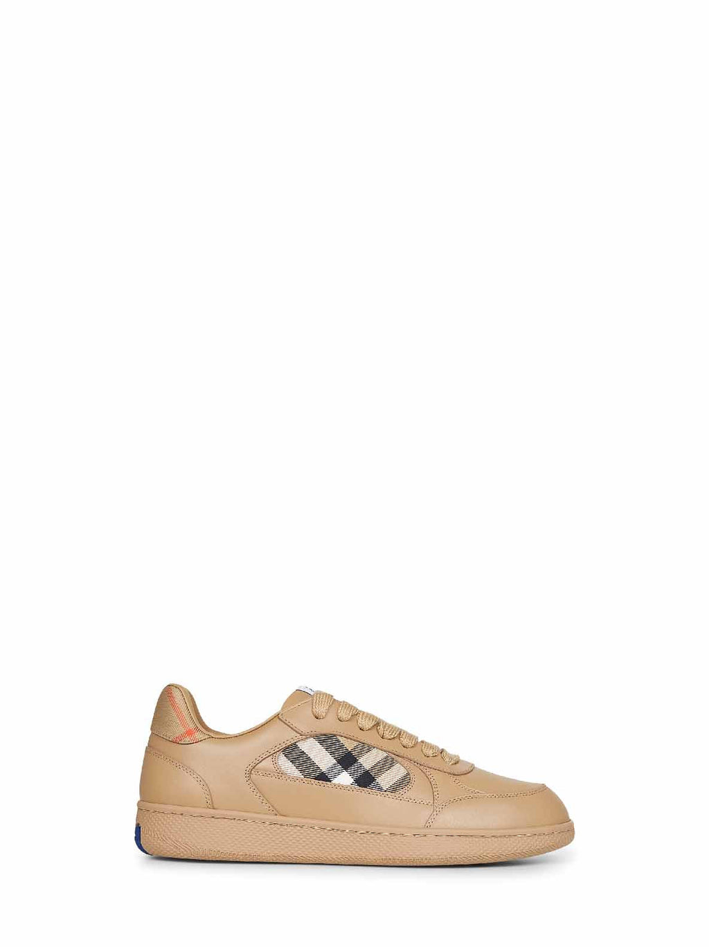 Burberry Men Beige Leather And Check Terrace Sneakers