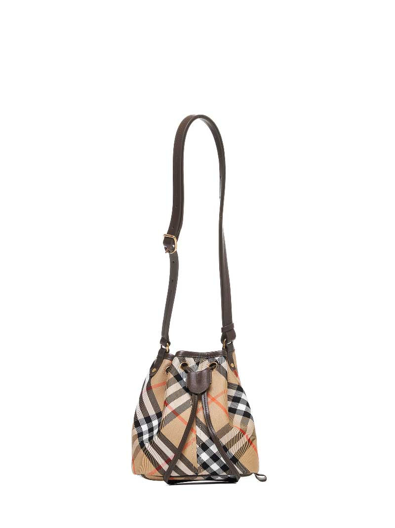 Burberry Women Check Canvas Mini Bucket Bag
