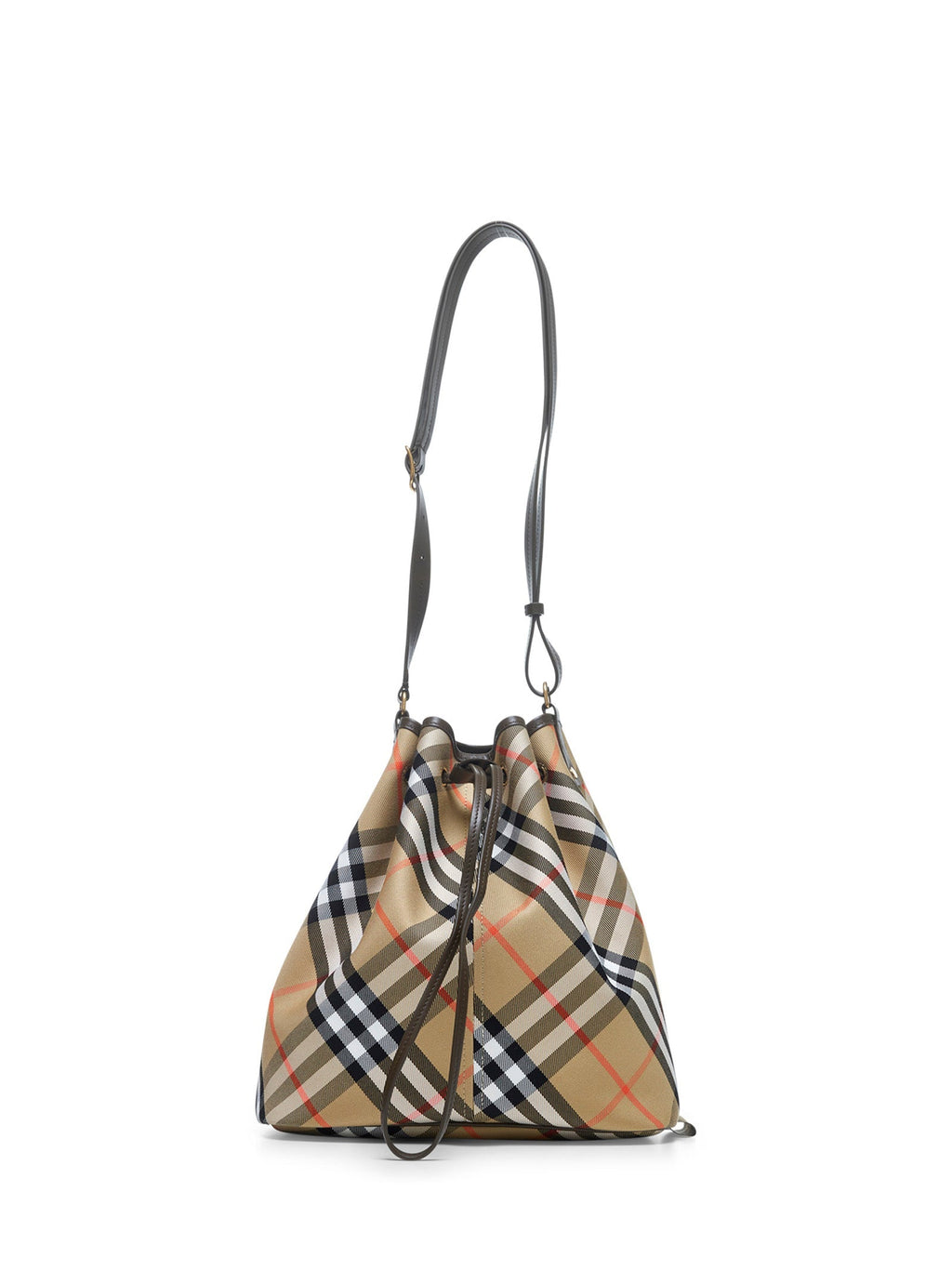 Burberry Women Beige Medium Check Bucket Bag