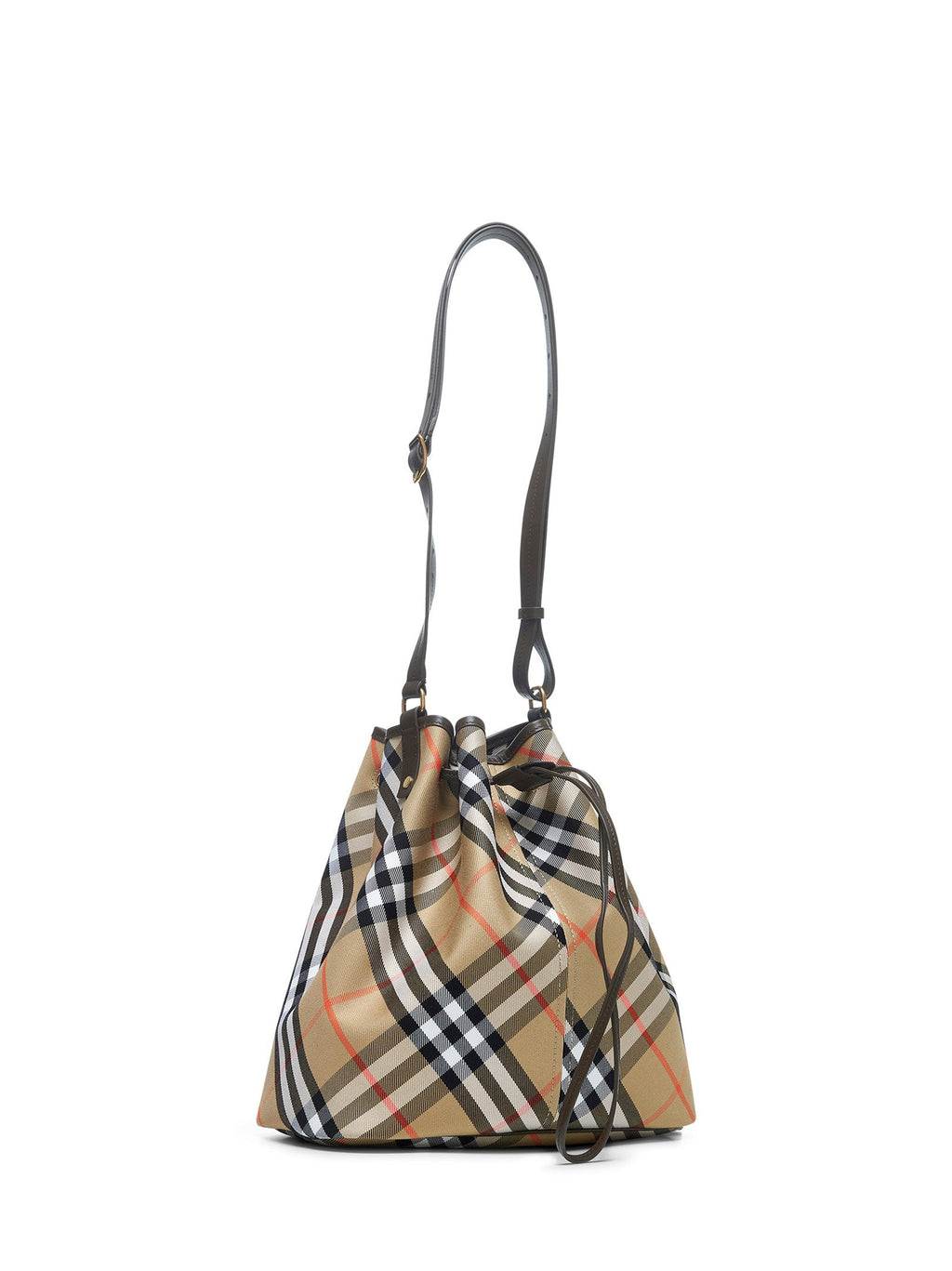 Burberry Women Beige Medium Check Bucket Bag