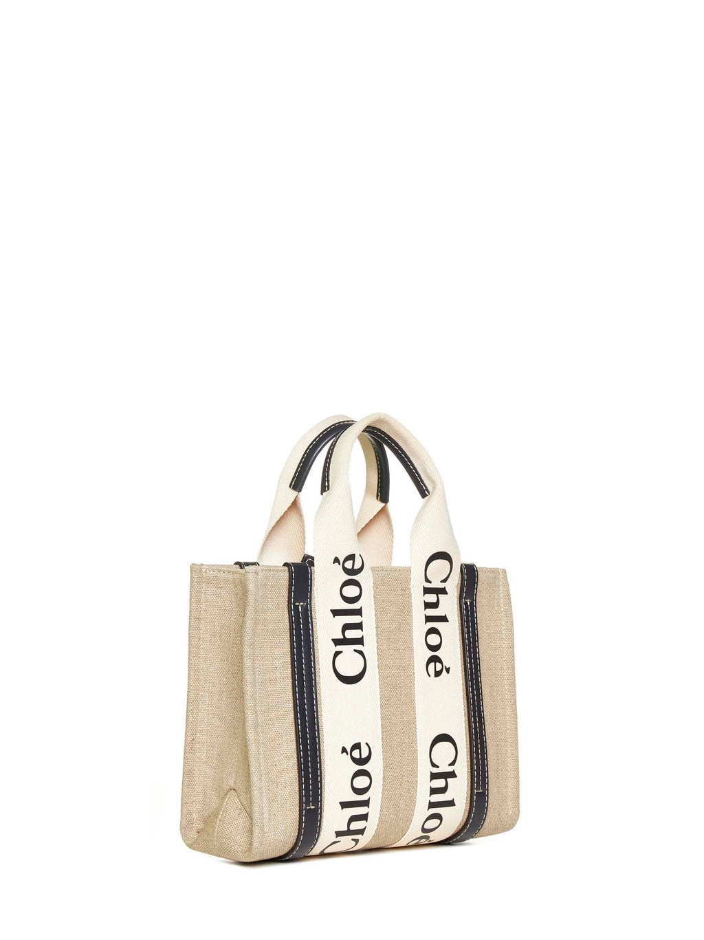 Chloé Women Small Woody Linen Tote Bag