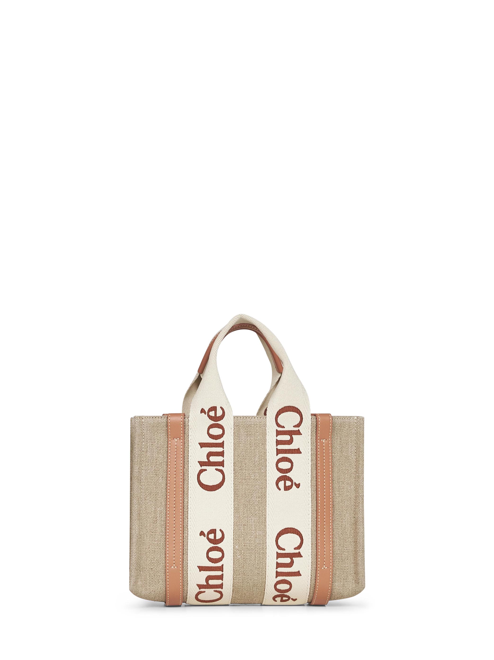 Chloé Women Beige Woody Small Tote Bag
