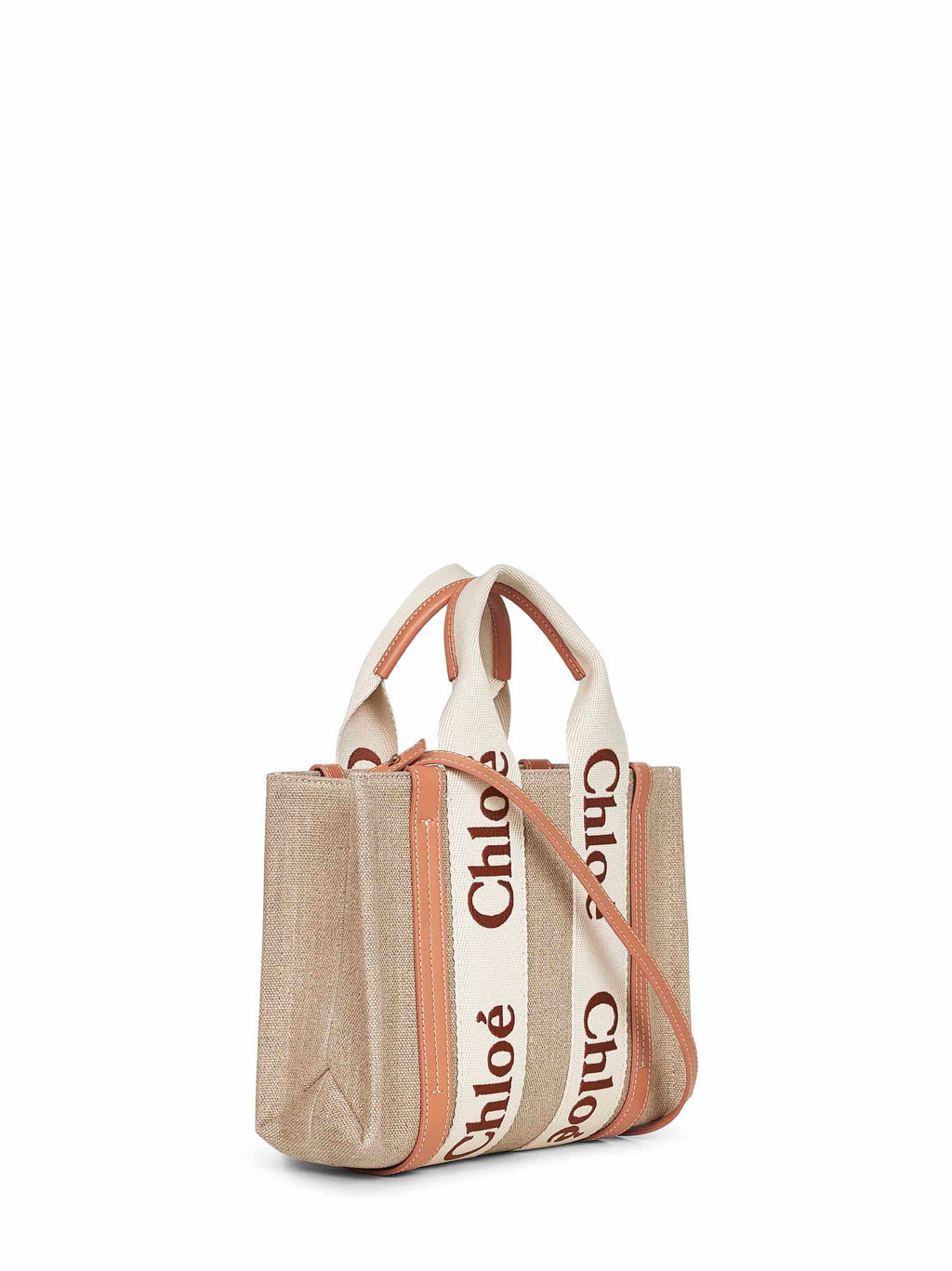 Chloé Women Beige Woody Small Tote Bag