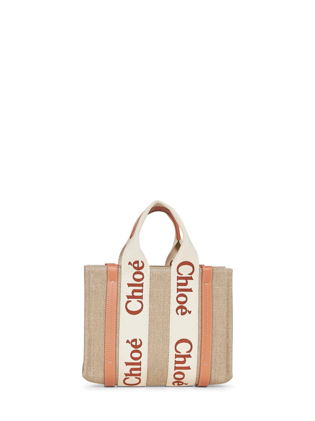 Chloé Women Beige Woody Small Tote Bag
