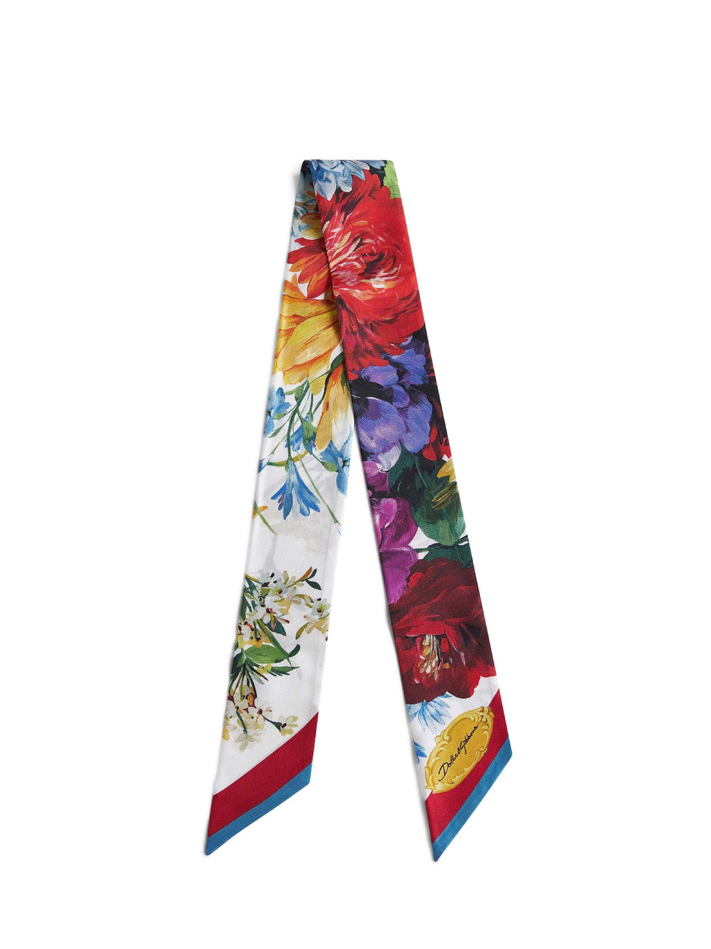 Dolce & Gabbana Women Flower Bouquet Print Silk Twill Bandeau