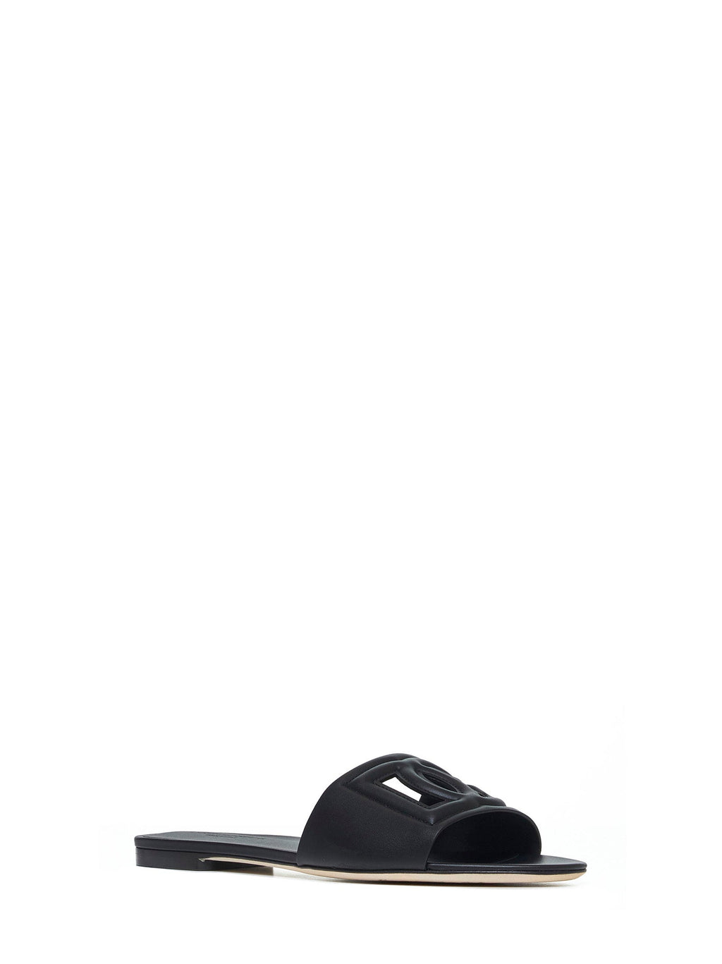 Dolce & Gabbana Women Calfskin Slides With Dg Millennials Logo