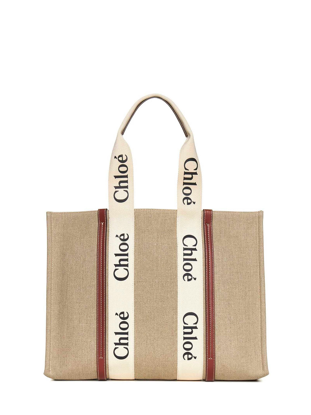 Chloé Women Woody Linen Tote Bag