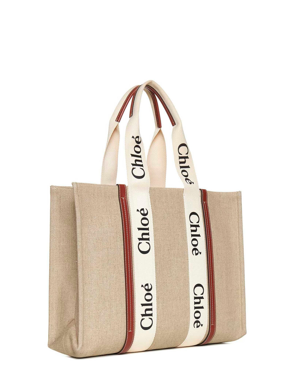 Chloé Women Woody Linen Tote Bag