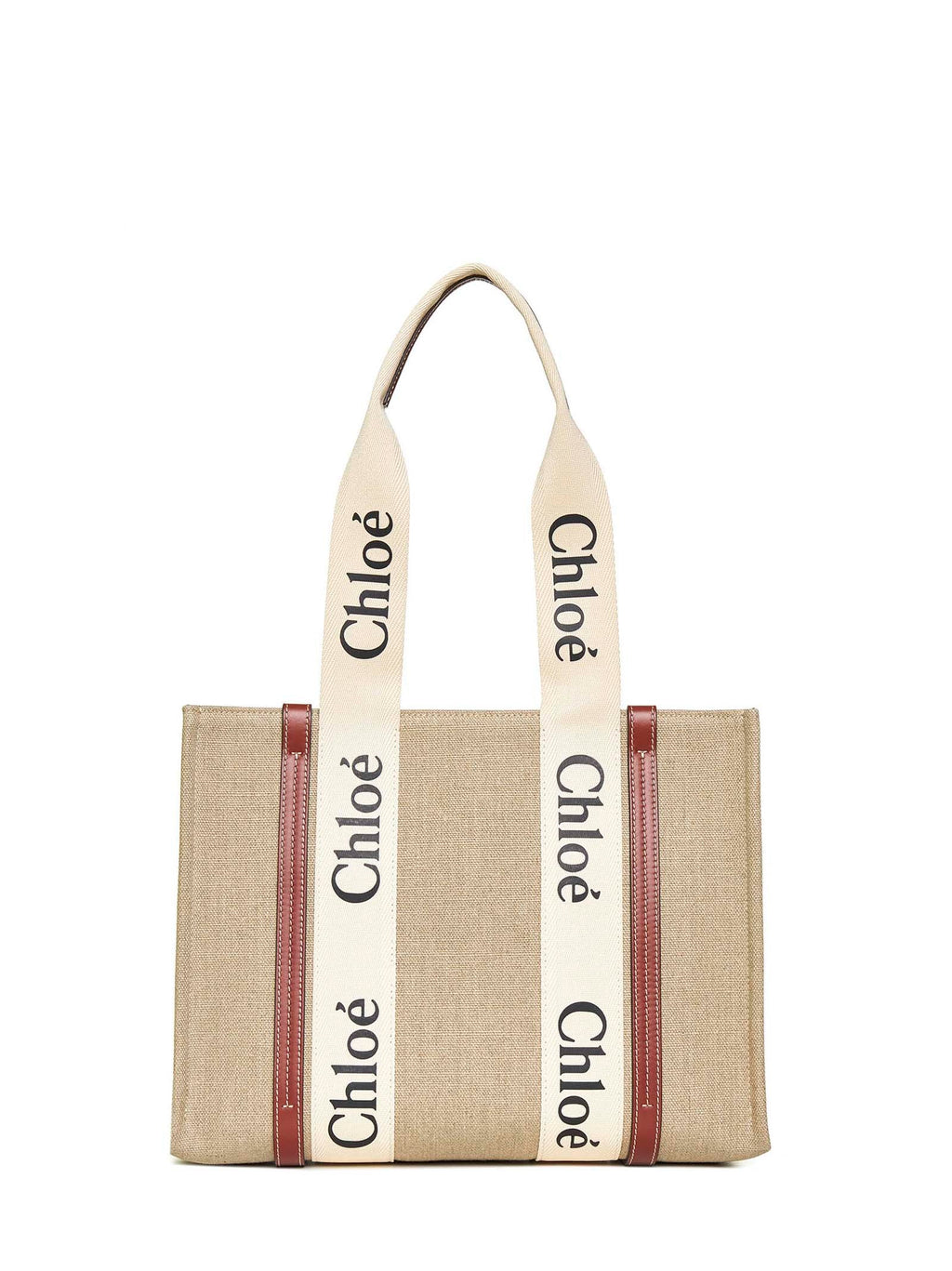 Chloé Women Woody Linen Tote Bag Chloè