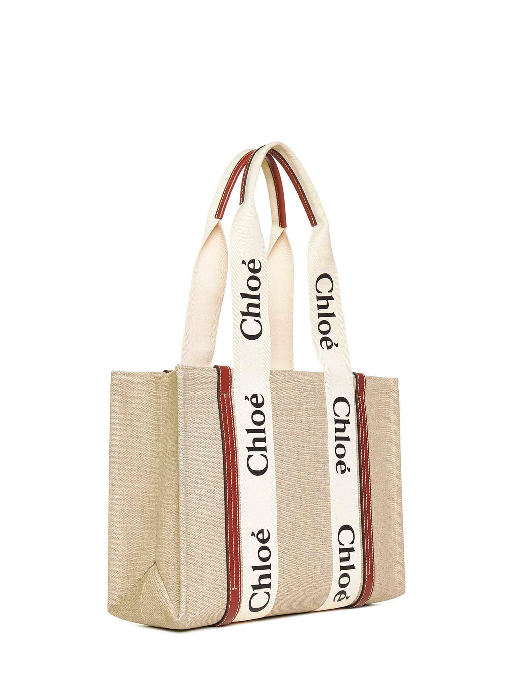 Chloé Women Woody Linen Tote Bag Chloè
