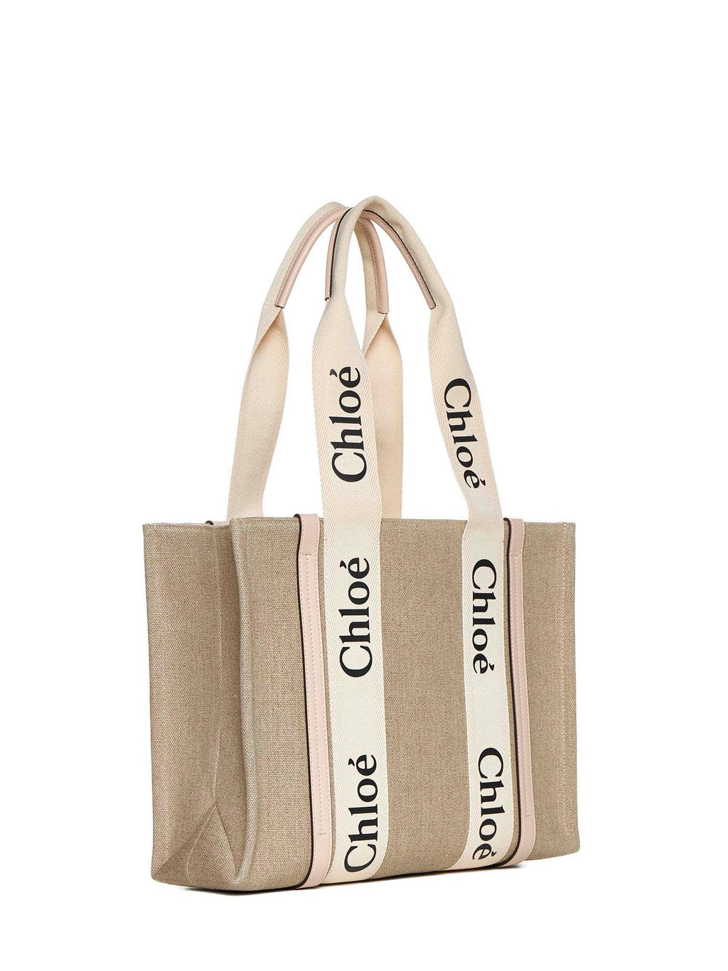Chloé Women Medium Woody Tote Bag In Linen
