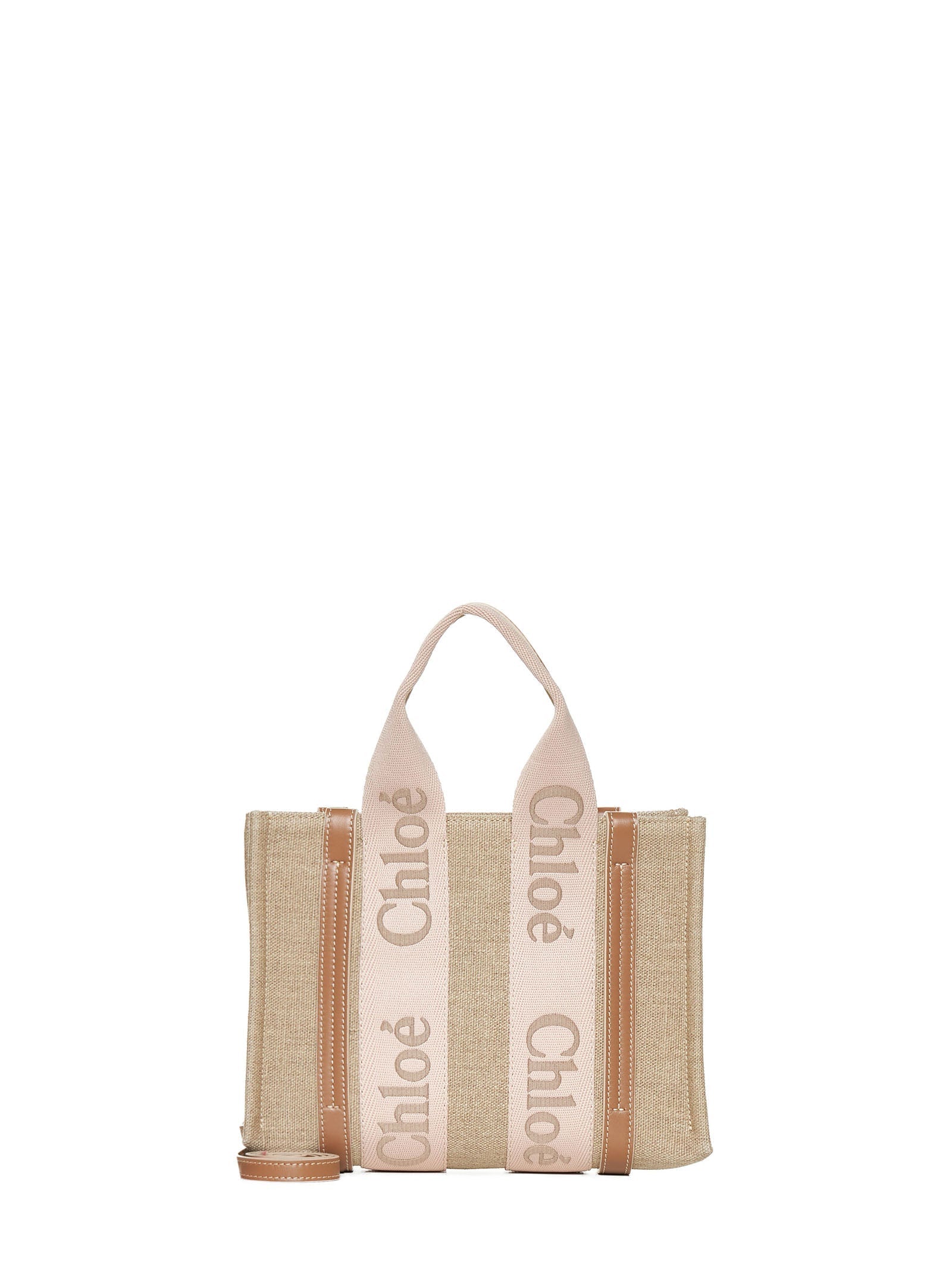 Chloé Women Woody Linen Small Tote Bag By Chloè